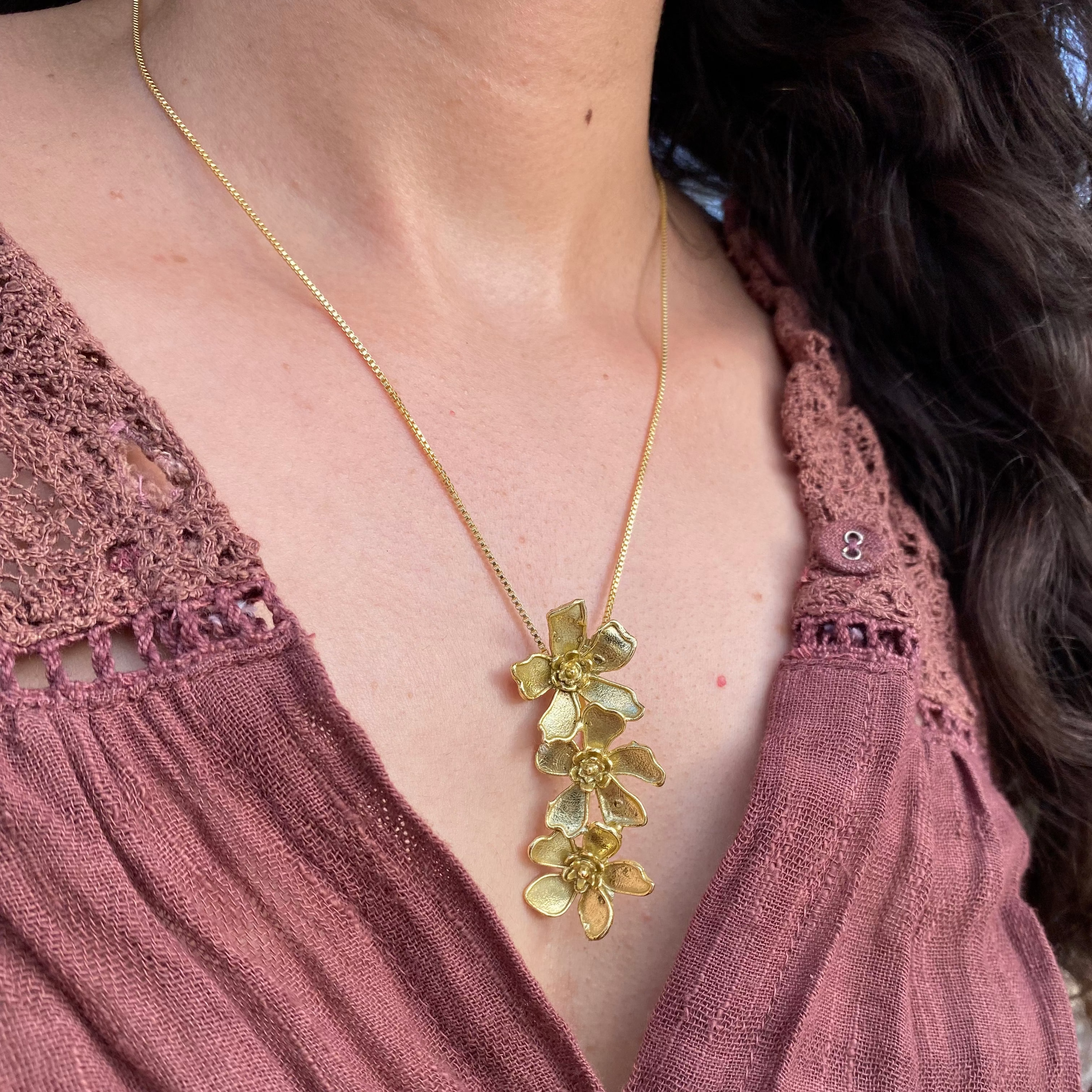 Triple Periwinkle Necklace
