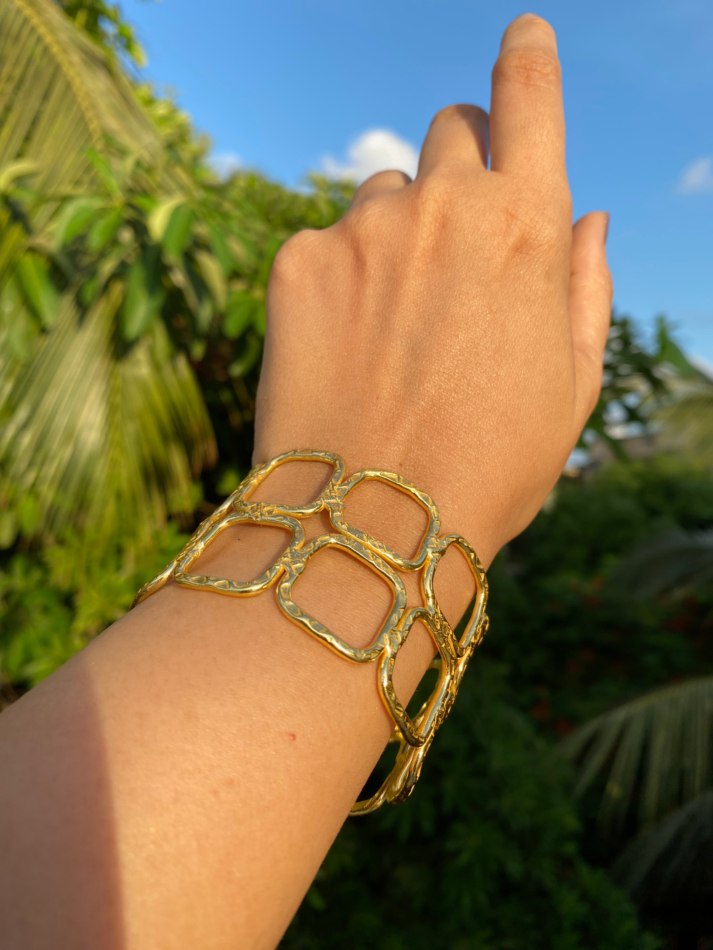 Hammered Geometric Cuff