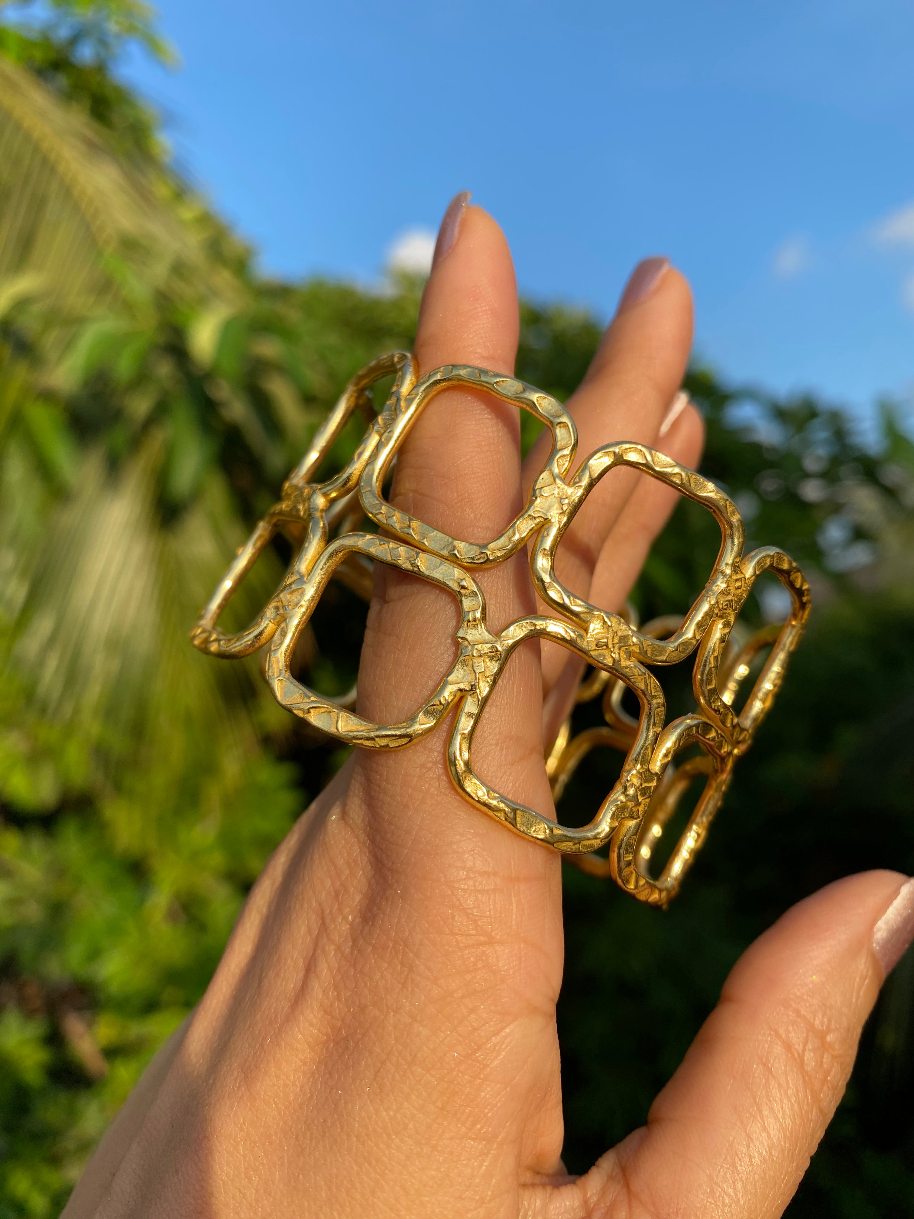 Hammered Geometric Cuff