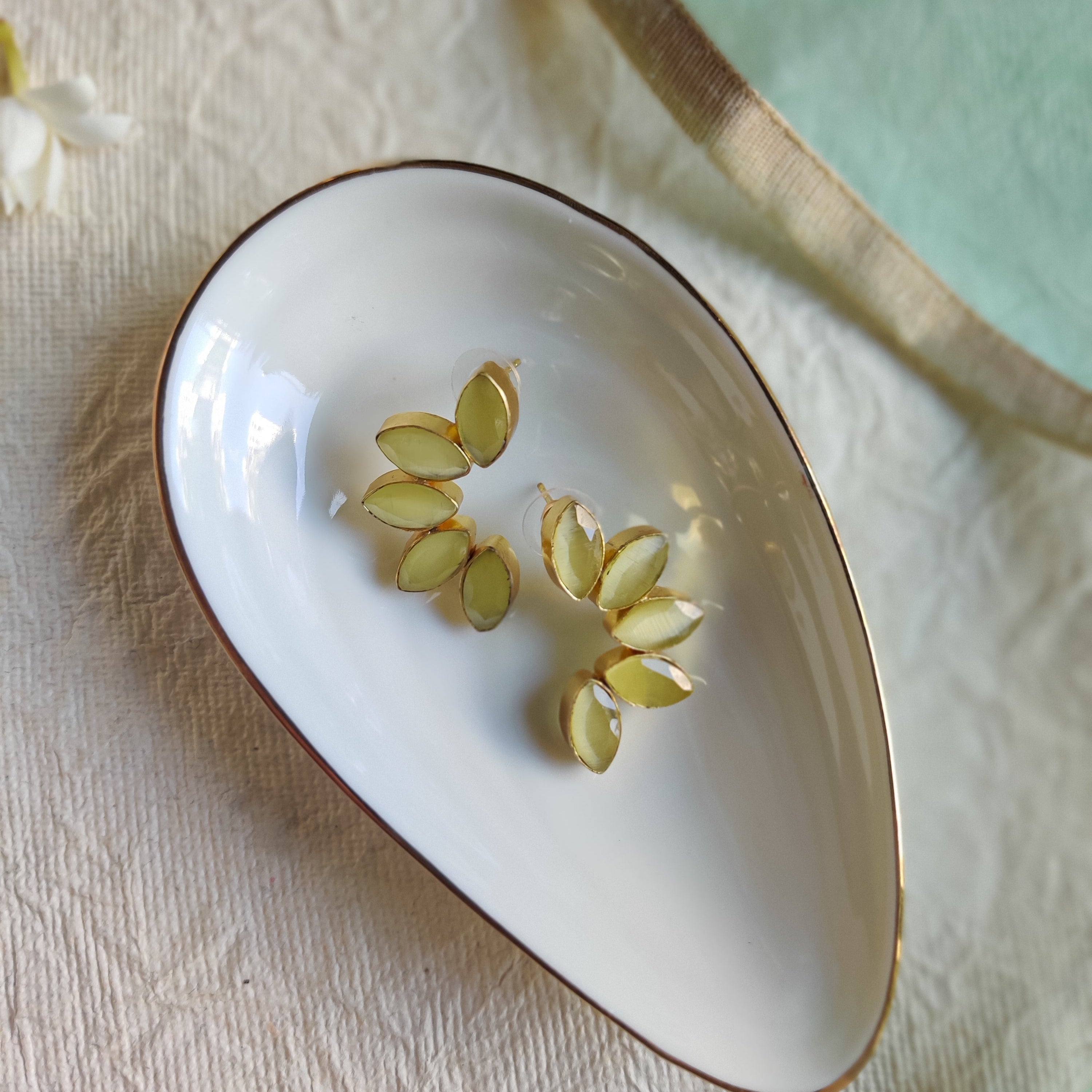 Jashn - Blooming Halves Earrings (Mint Green)