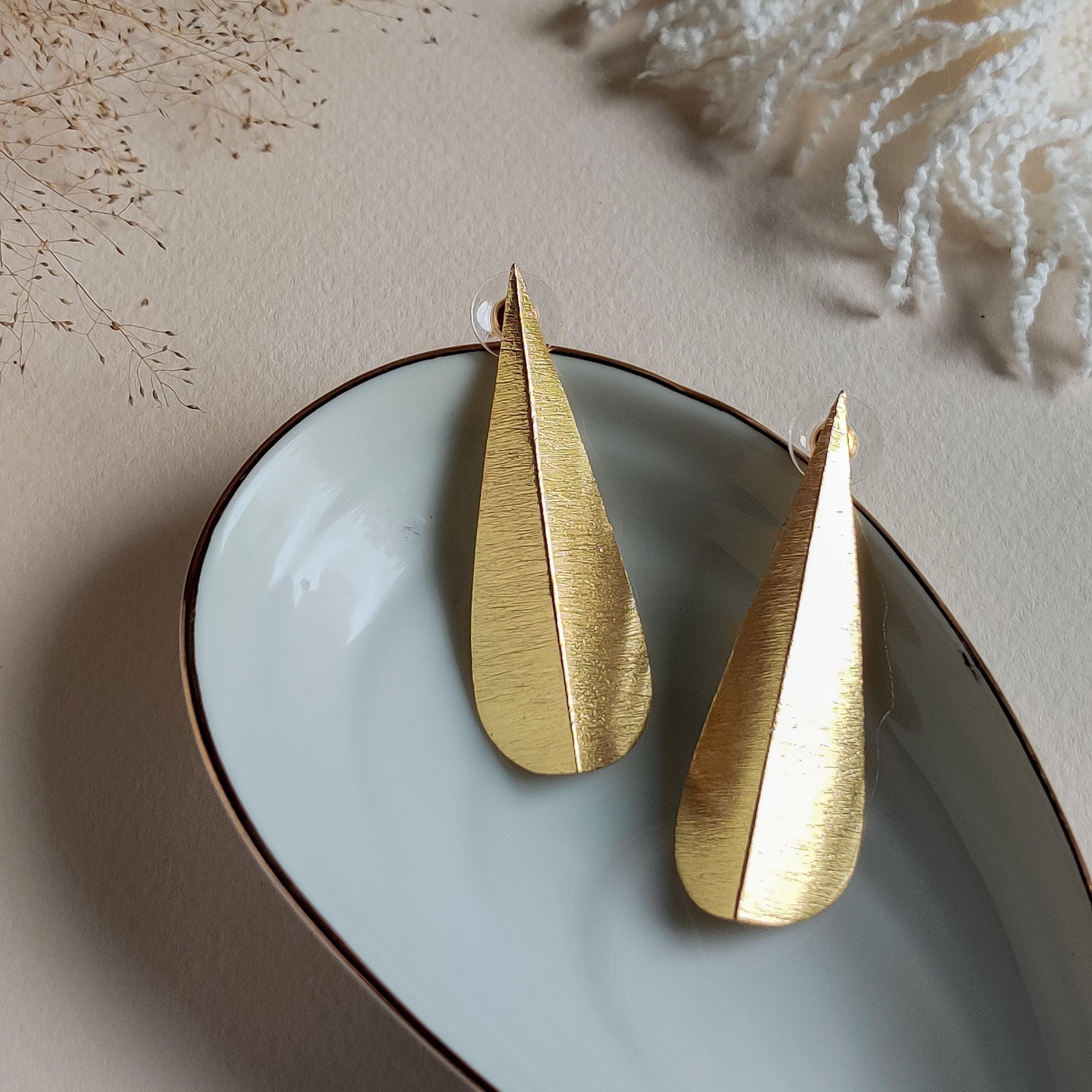 The Lazy Brunch - Folded Leaf Earrings