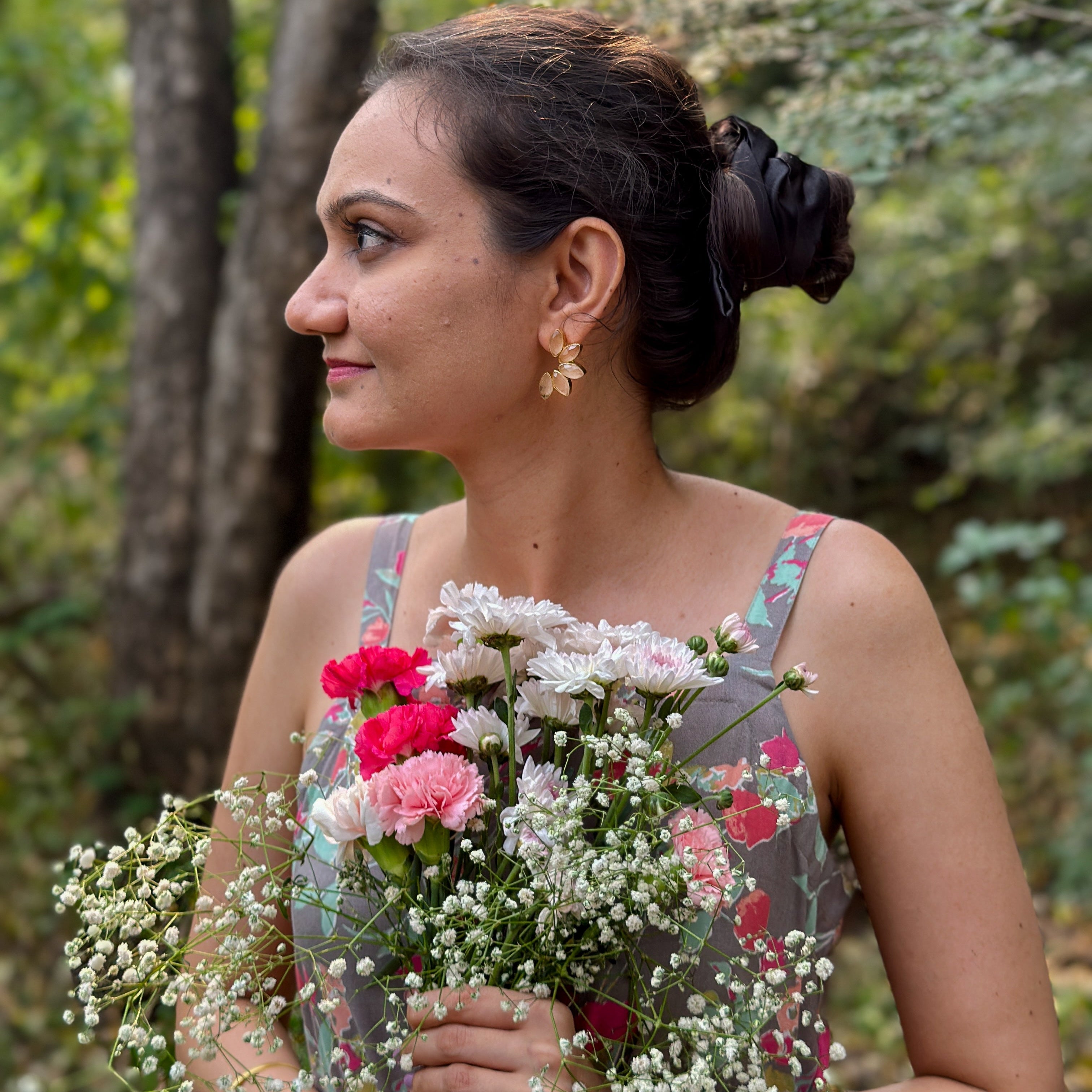 Jashn - Blooming Halves Earrings (Mint Green)