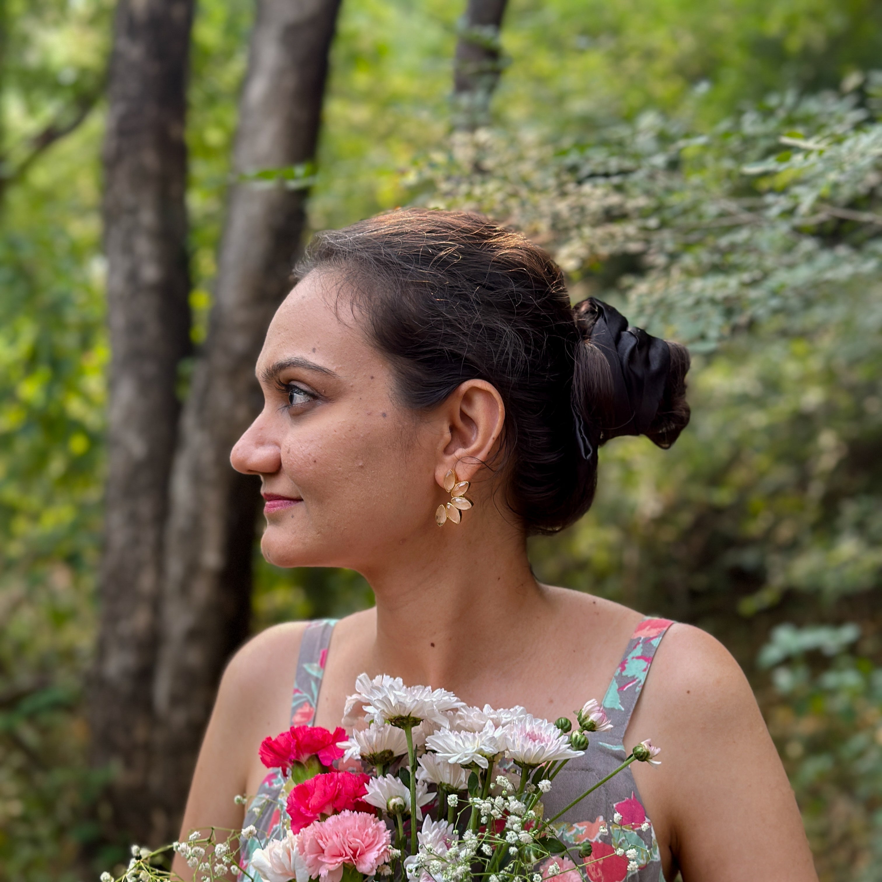Jashn - Blooming Halves Earrings (Brown)
