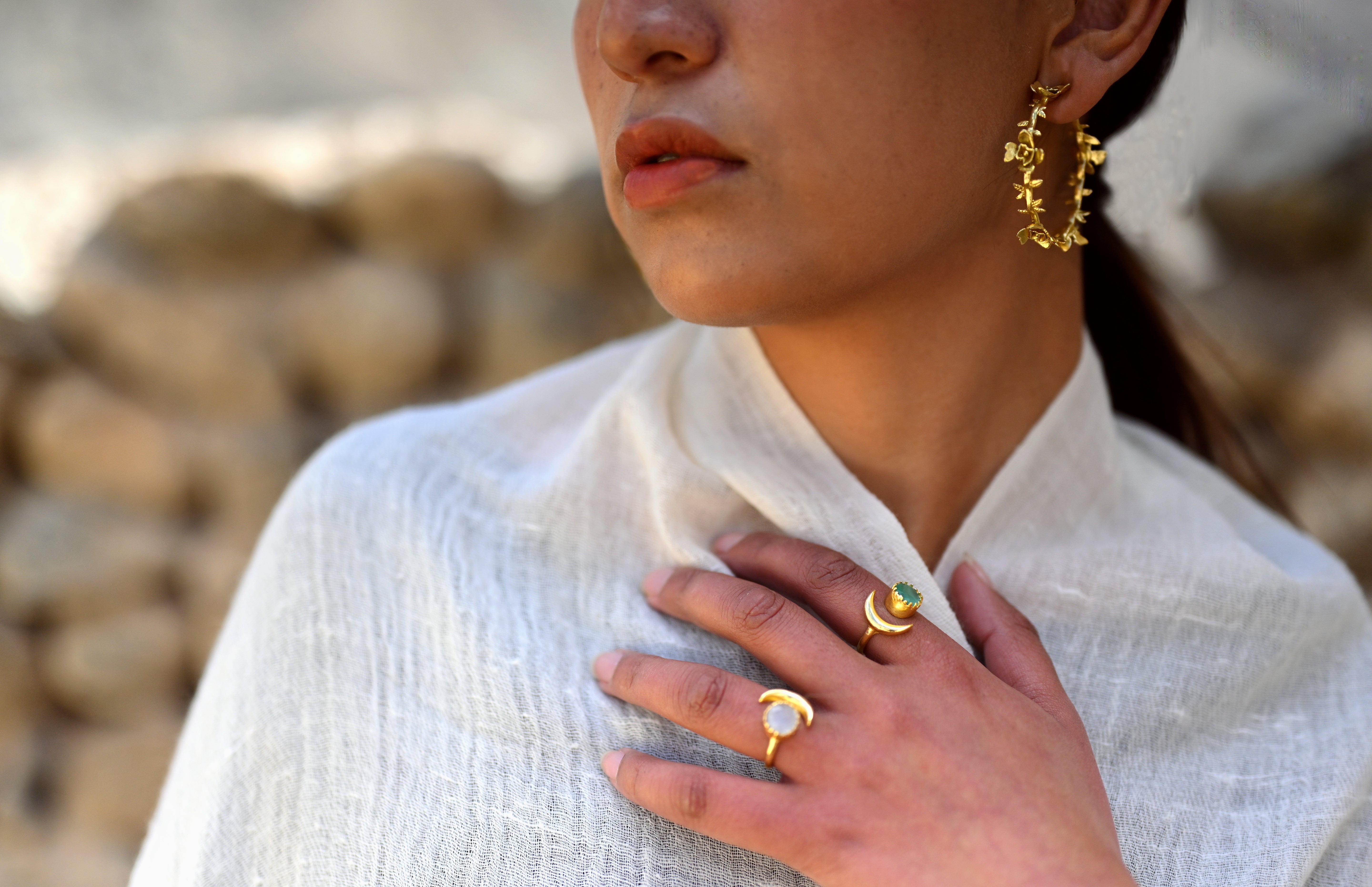 Wild Rose Hoops