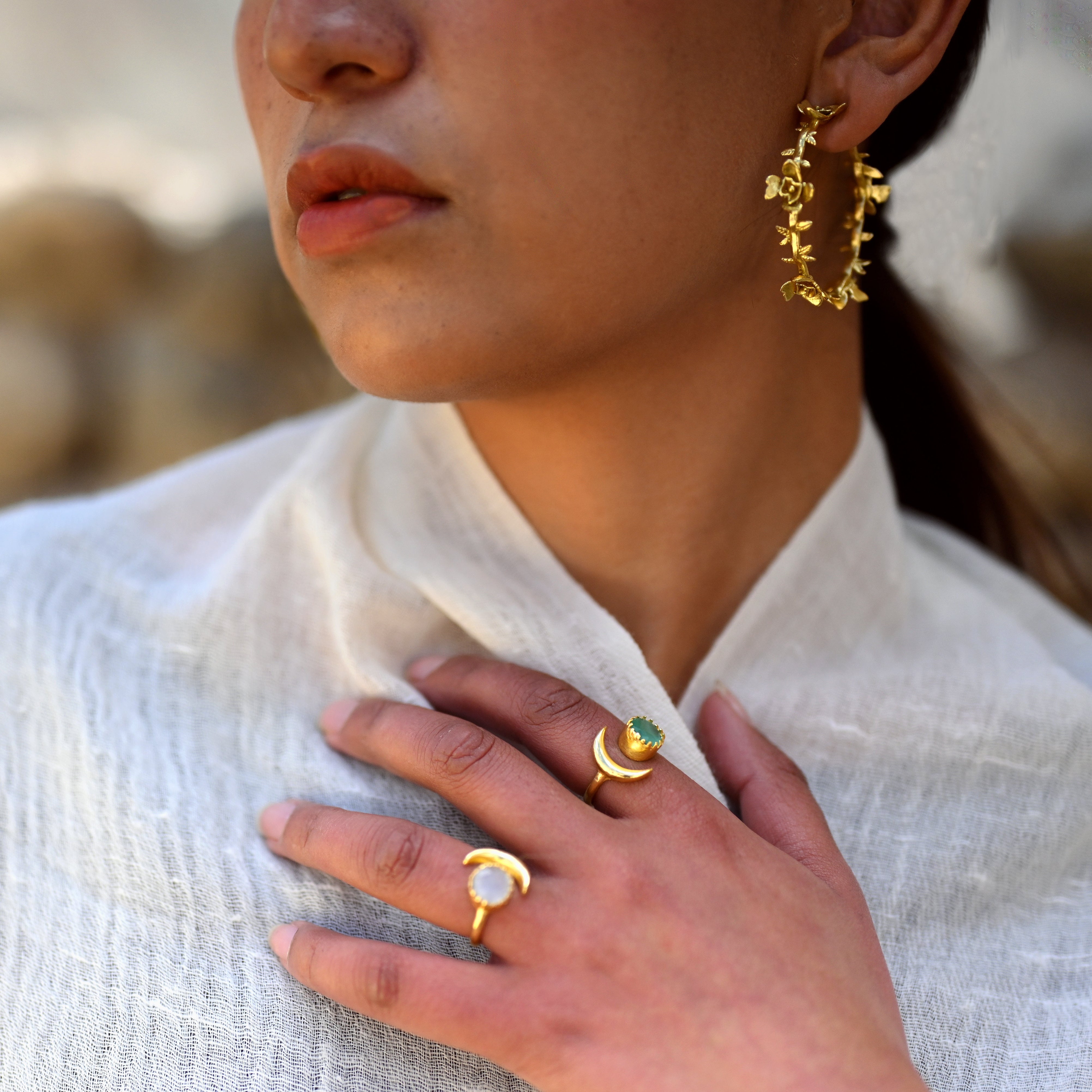 Wild Rose Hoops