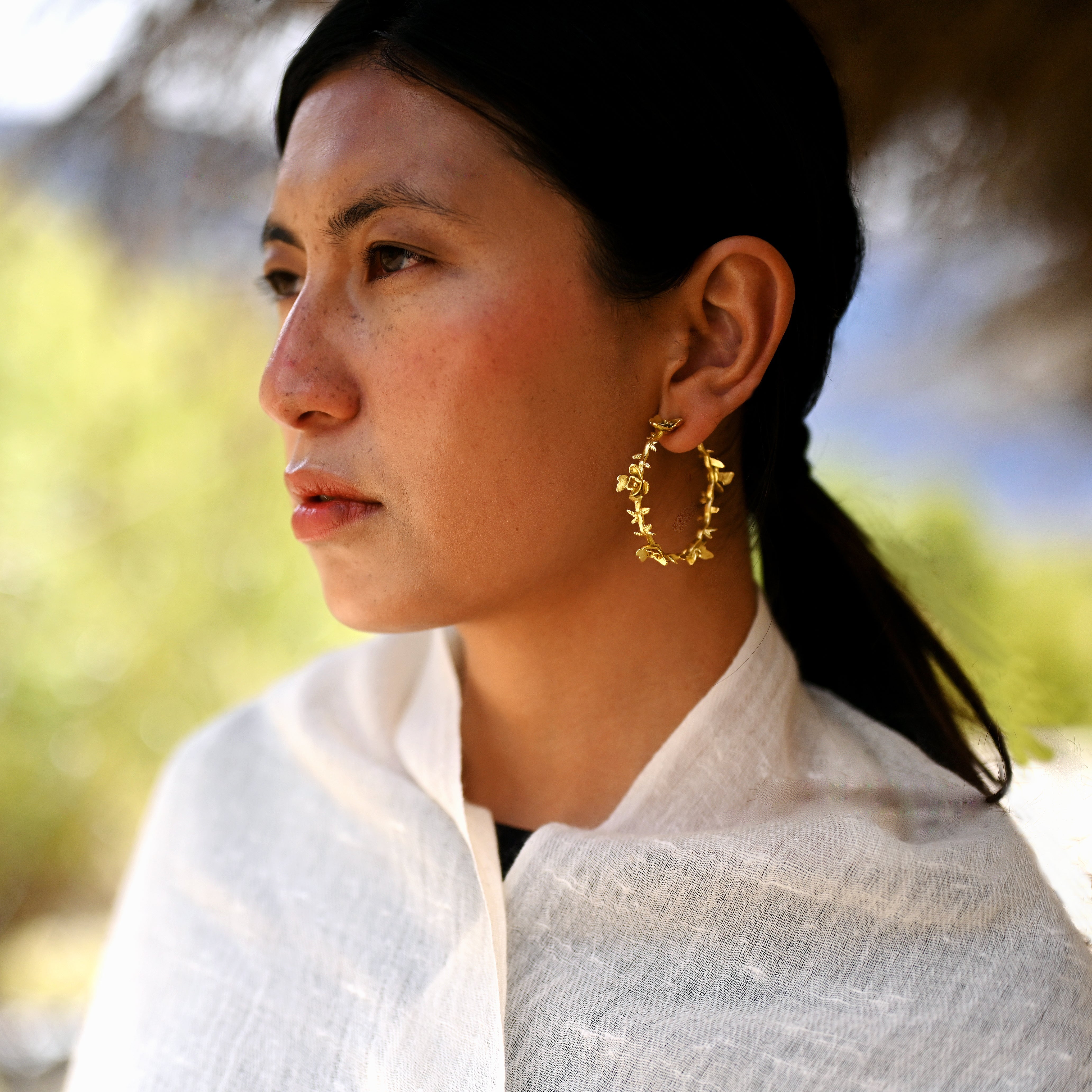 Wild Rose Hoops