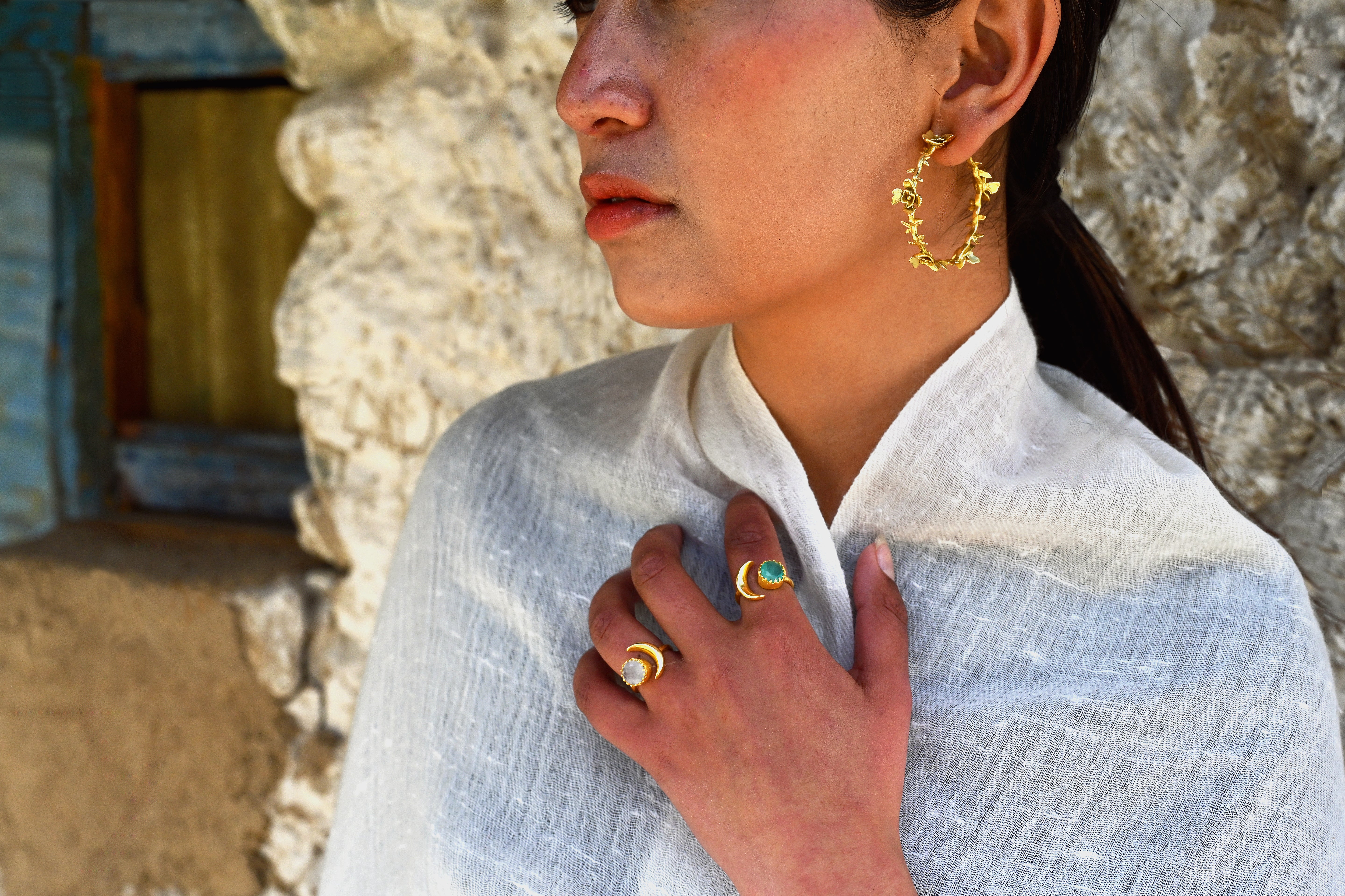 Wild Rose Hoops