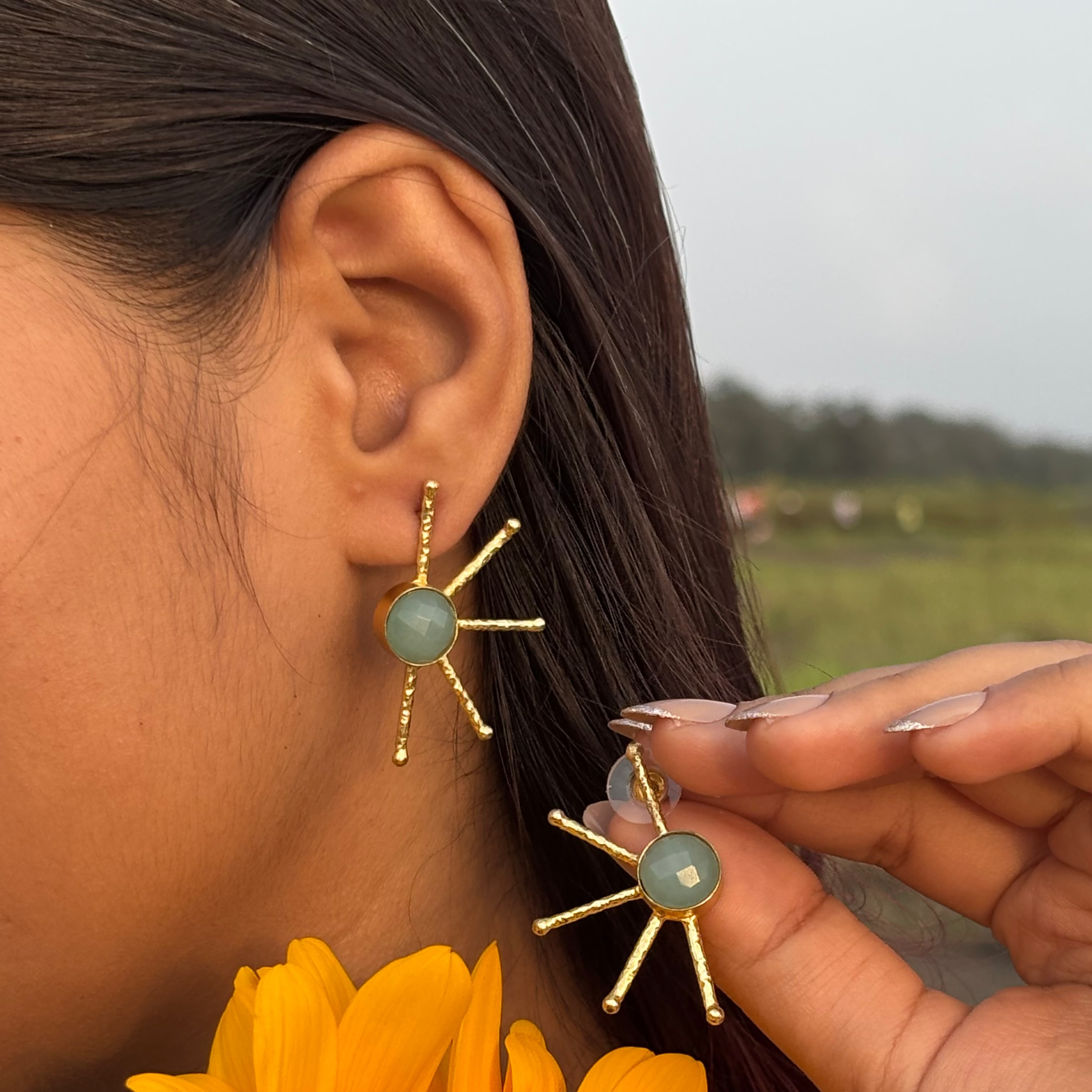 Sunbeam Earrings- Turquoise