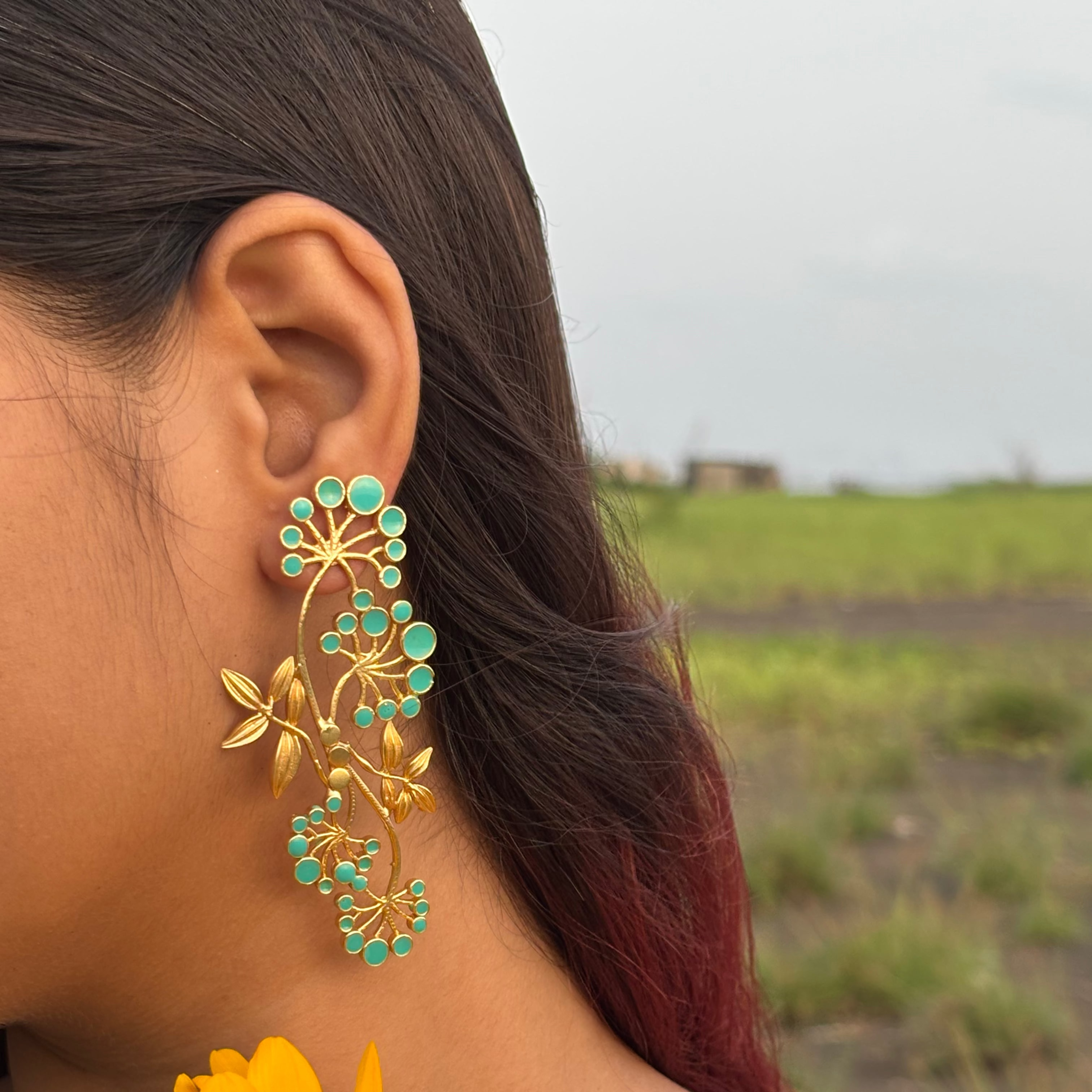Gypsy Statement Earrings - Turquoise