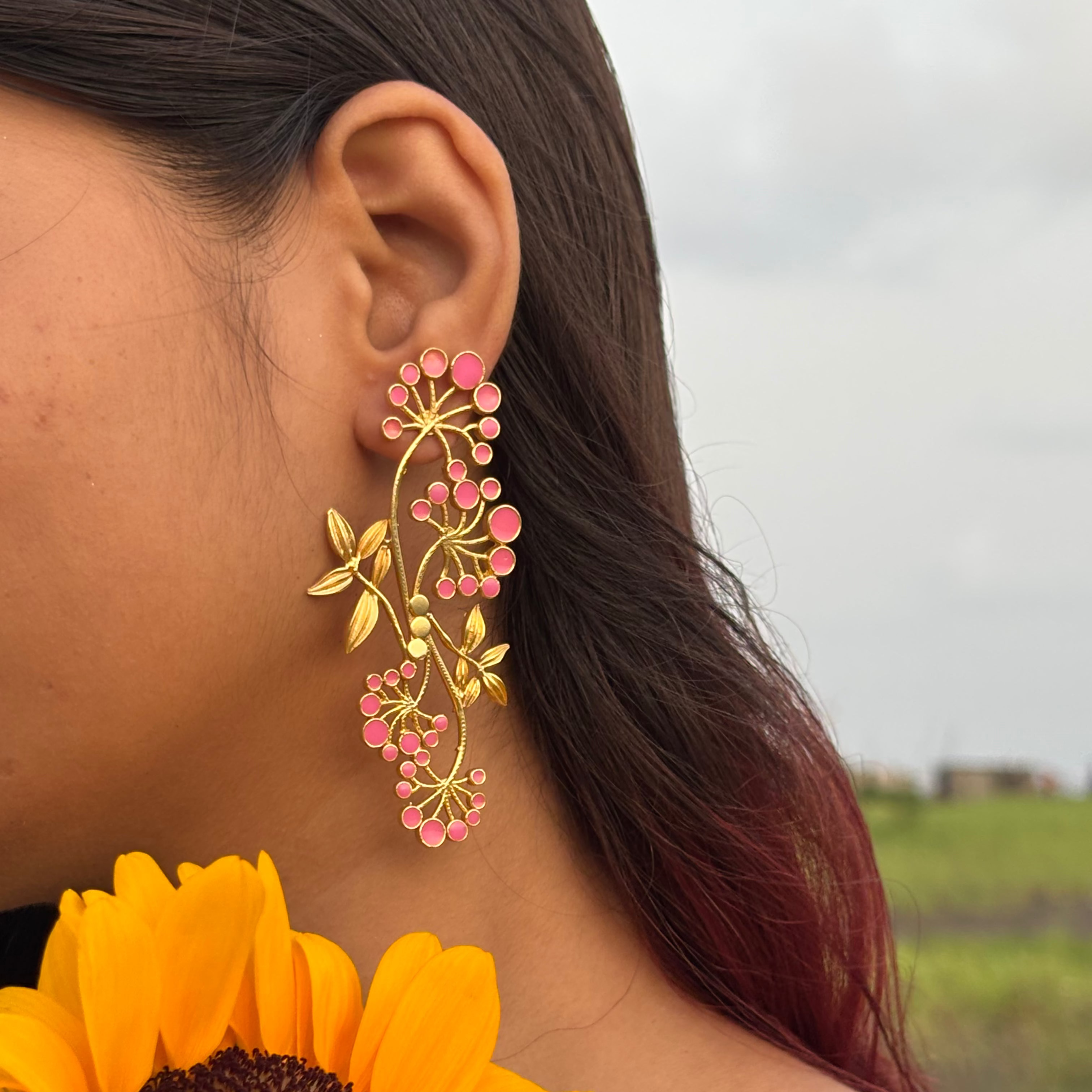 Gypsy Statement Earrings - Pink