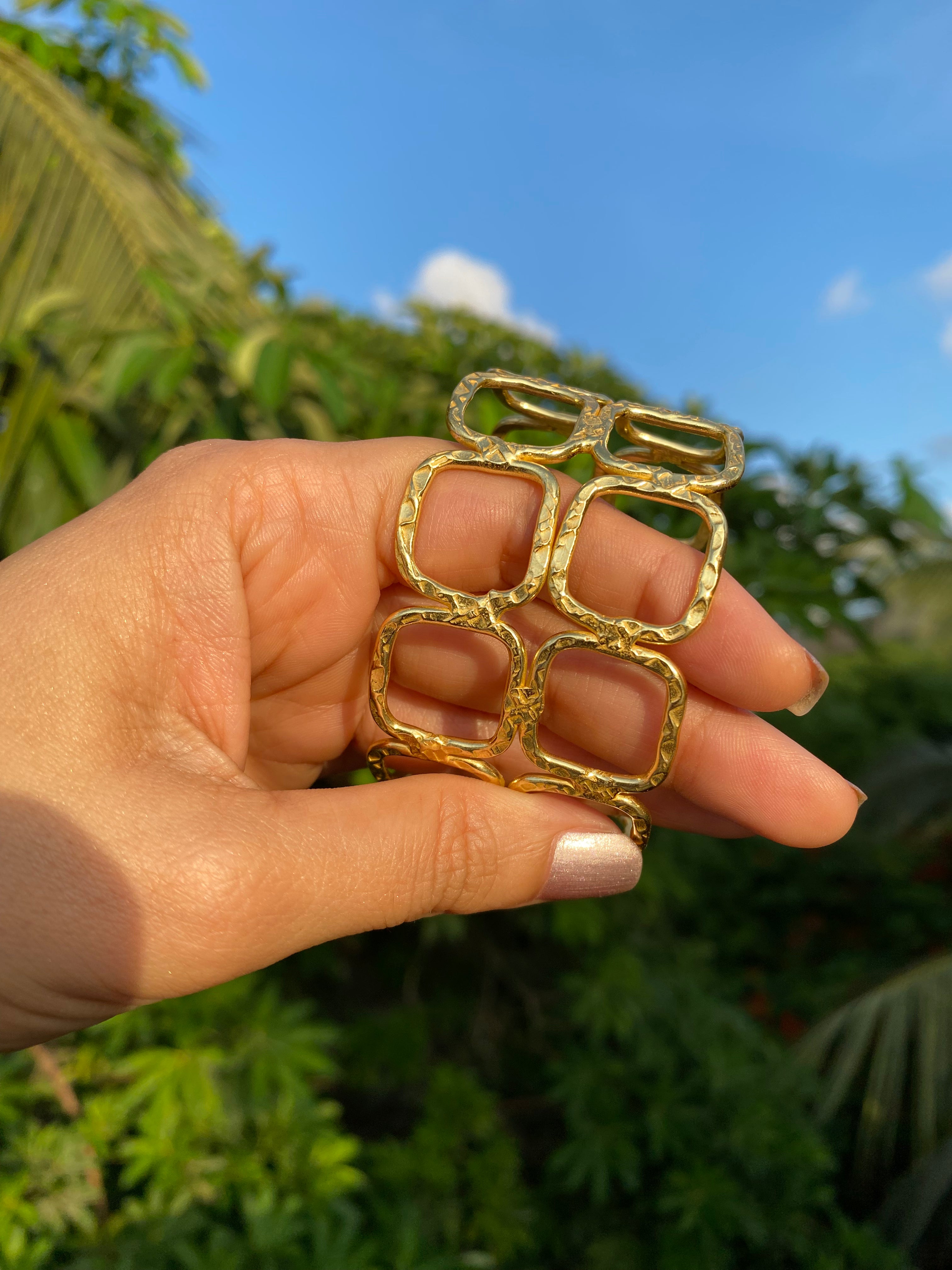 Hammered Geometric Cuff
