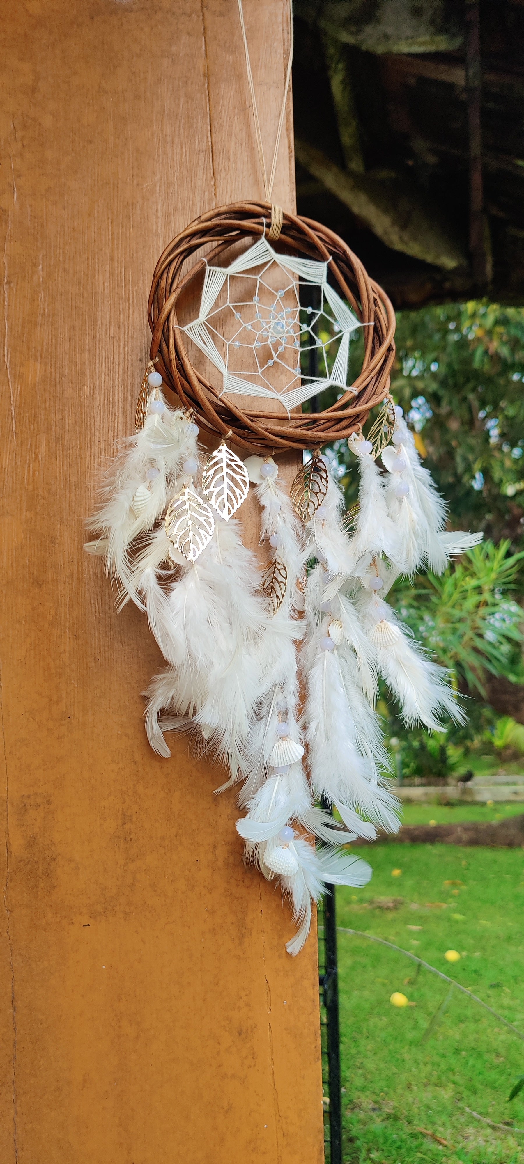 Cane Wreath Dreamcatcher - White