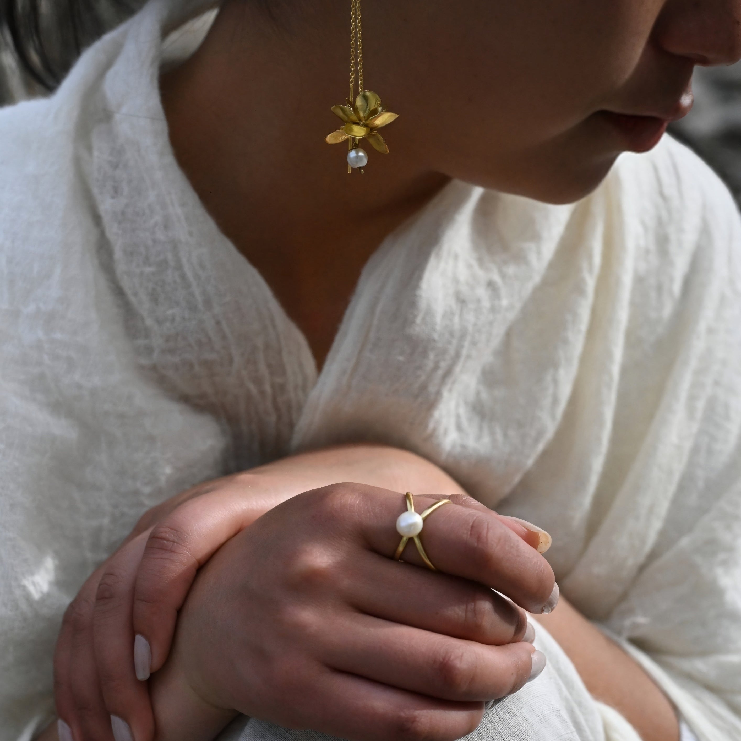 Mogra Blossom Sui Dhaga Earrings