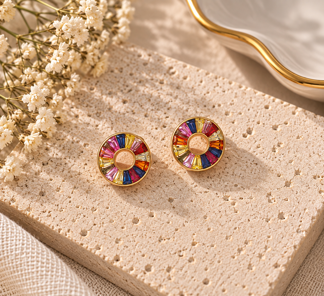 Rainbow Halo Earrings