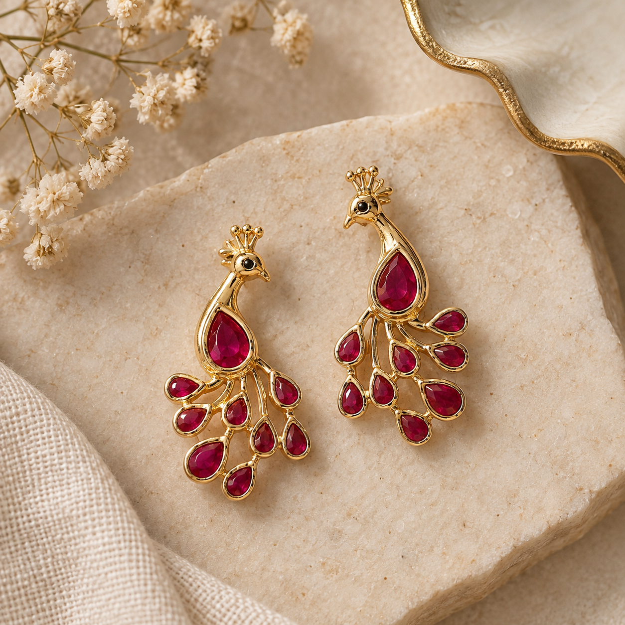 Morni Earrings - Ruby
