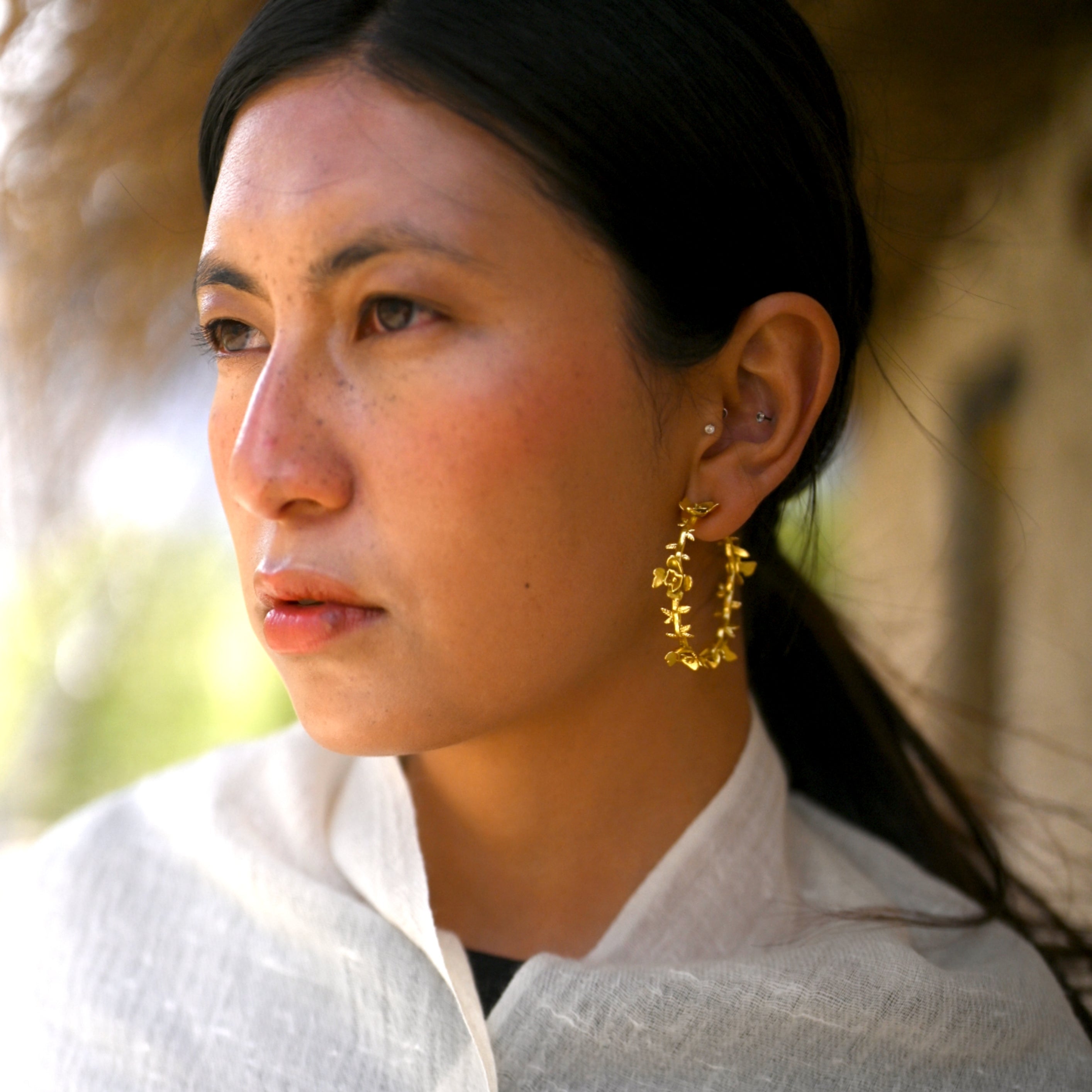 Wild Rose Hoops