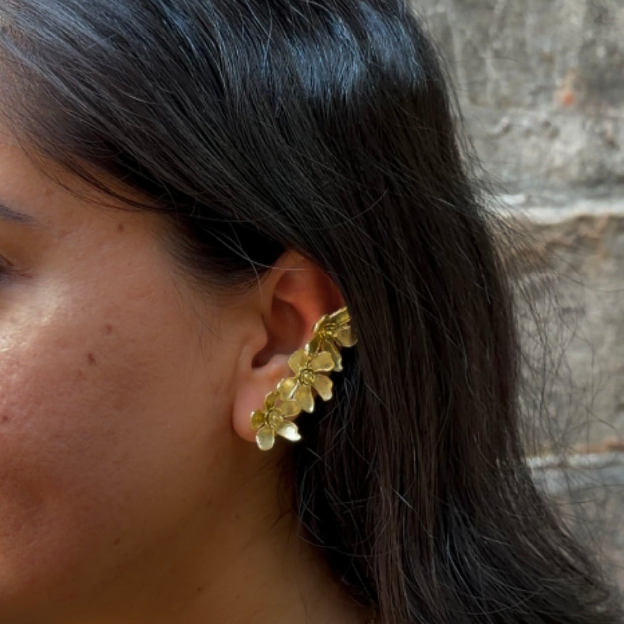 Triple Daisy Earrings/Earcuffs