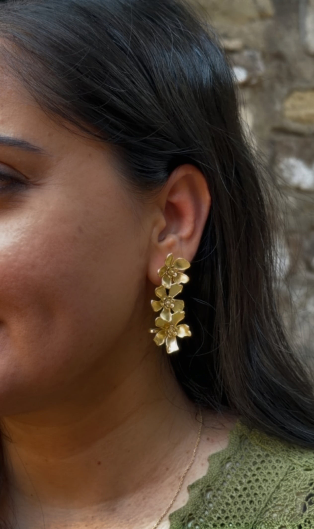 Triple Daisy Earrings/Earcuffs