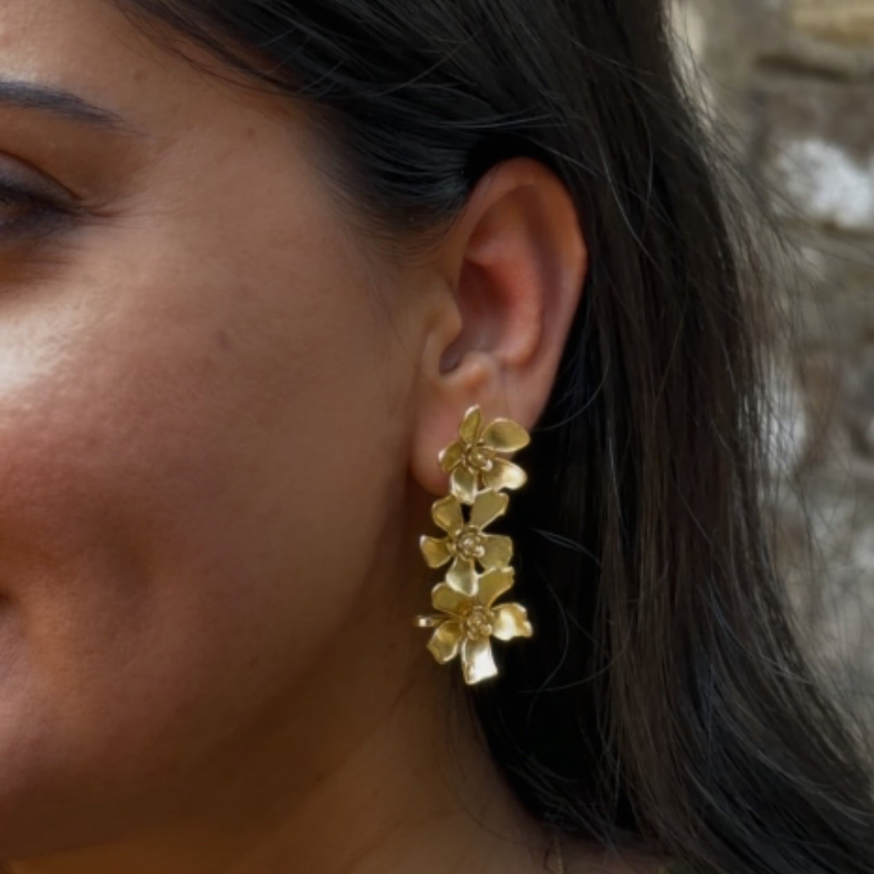 Triple Daisy Earrings/Earcuffs