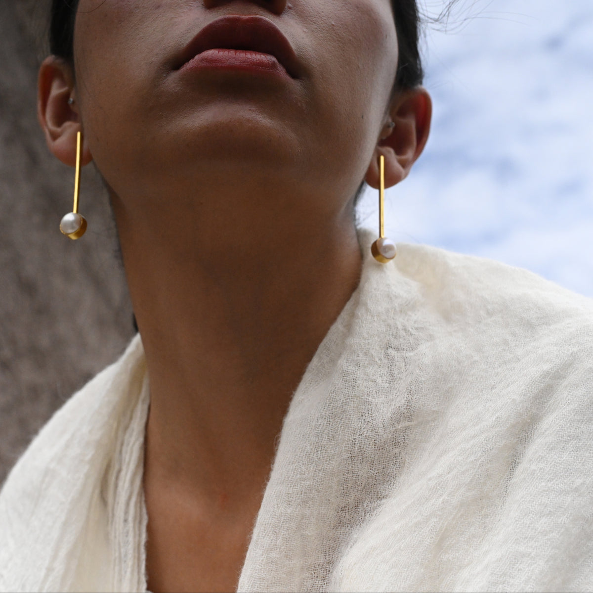 Pearl Twig Earrings
