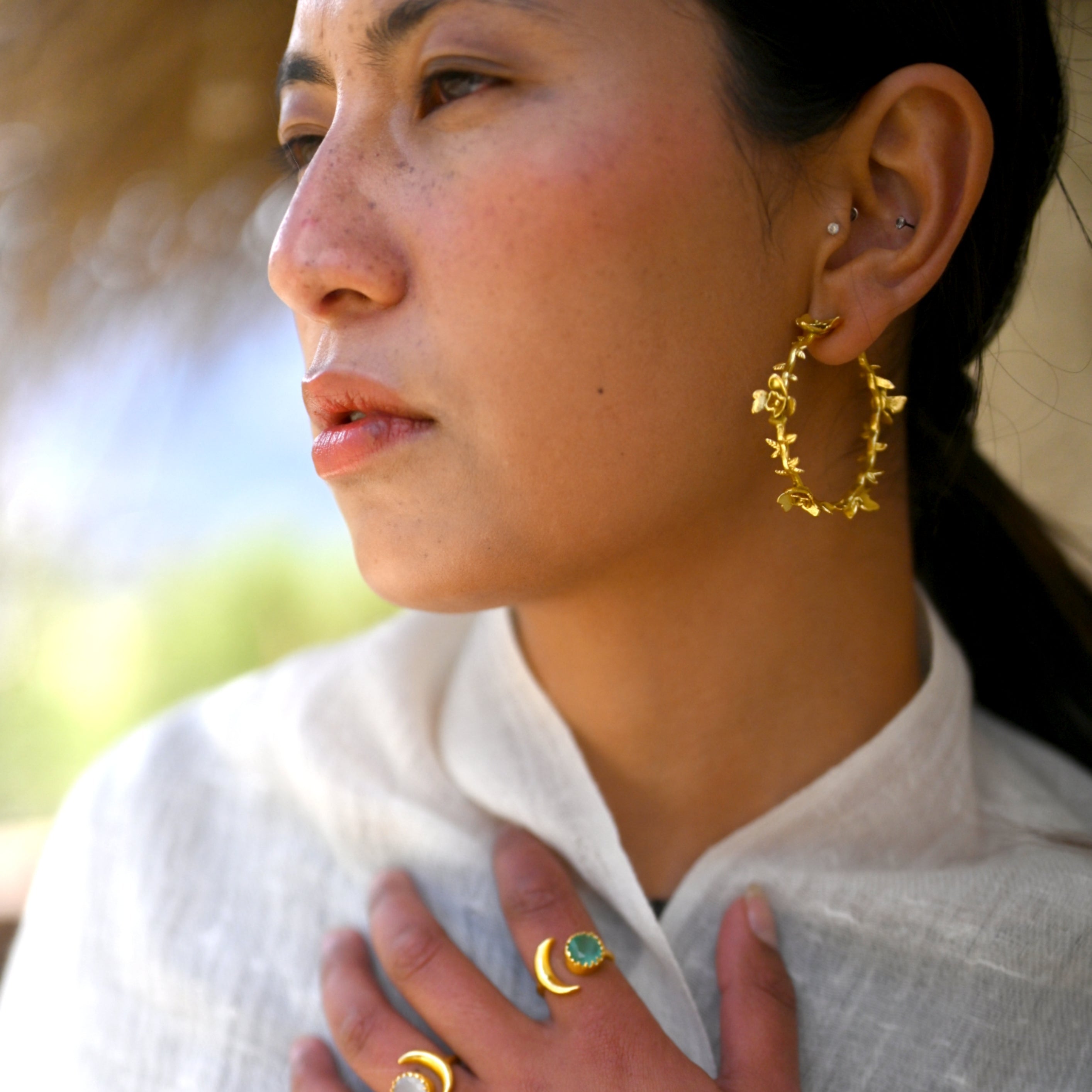 Wild Rose Hoops