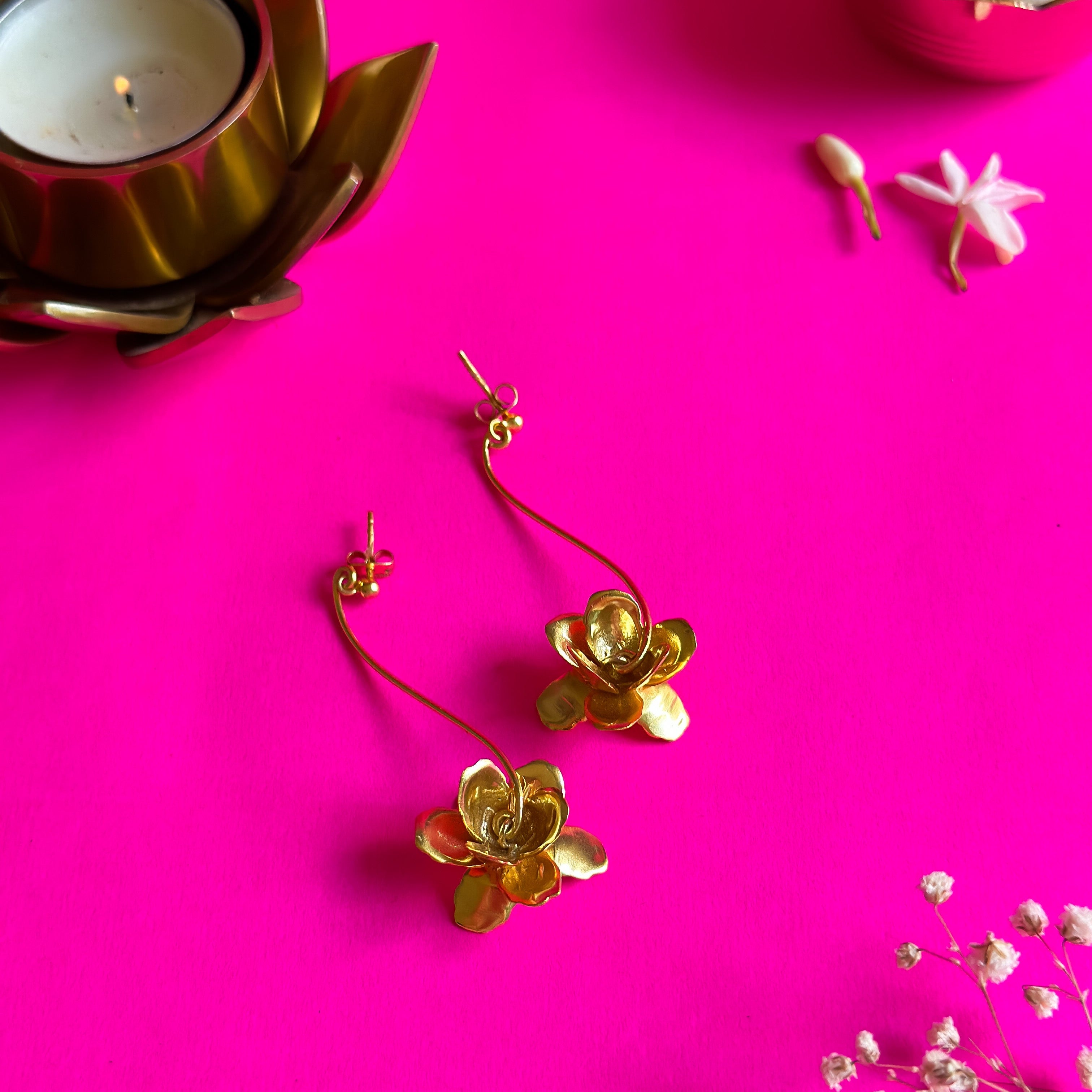 Nature's Whisper - Mogra Blossom Earrings