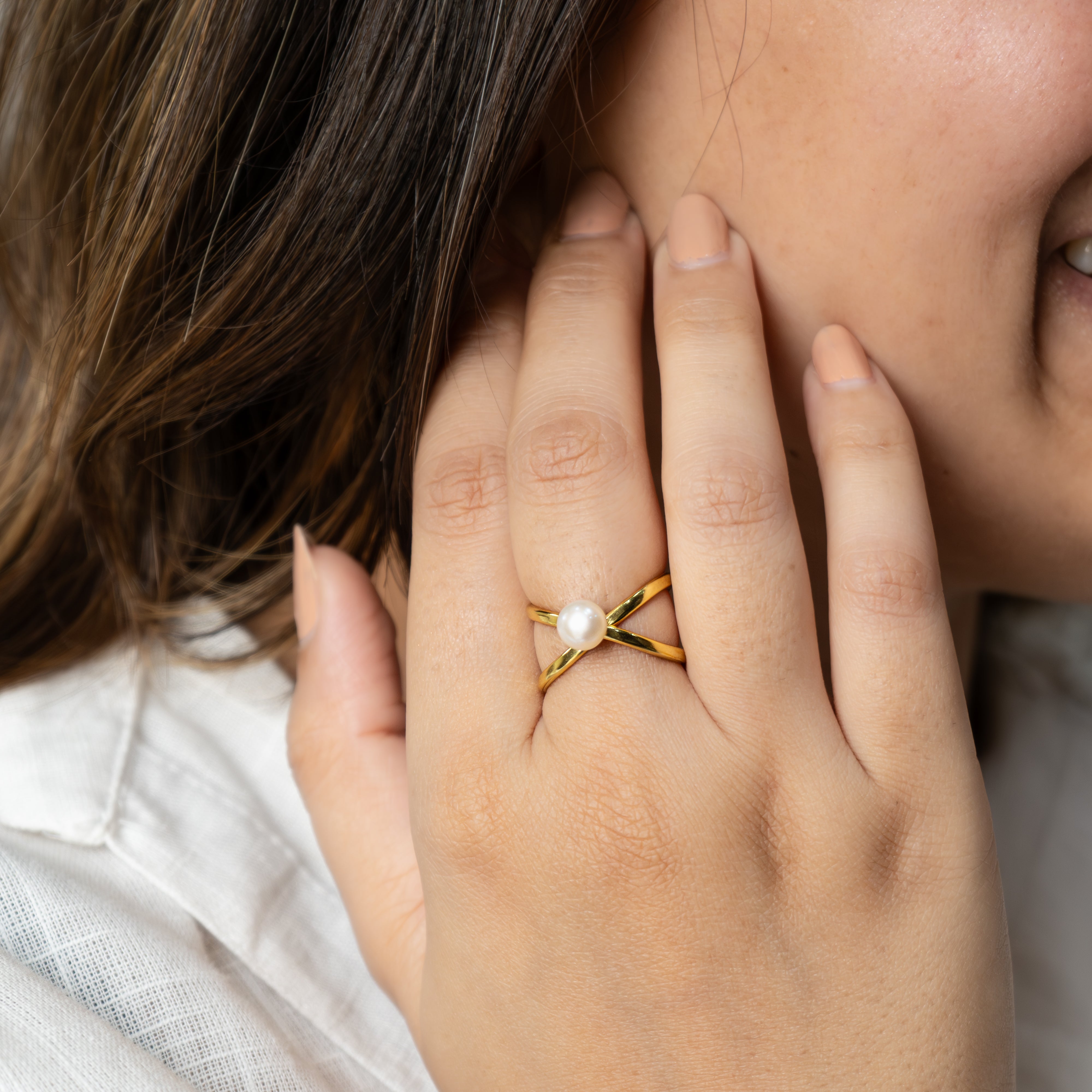 Pearl X Ring