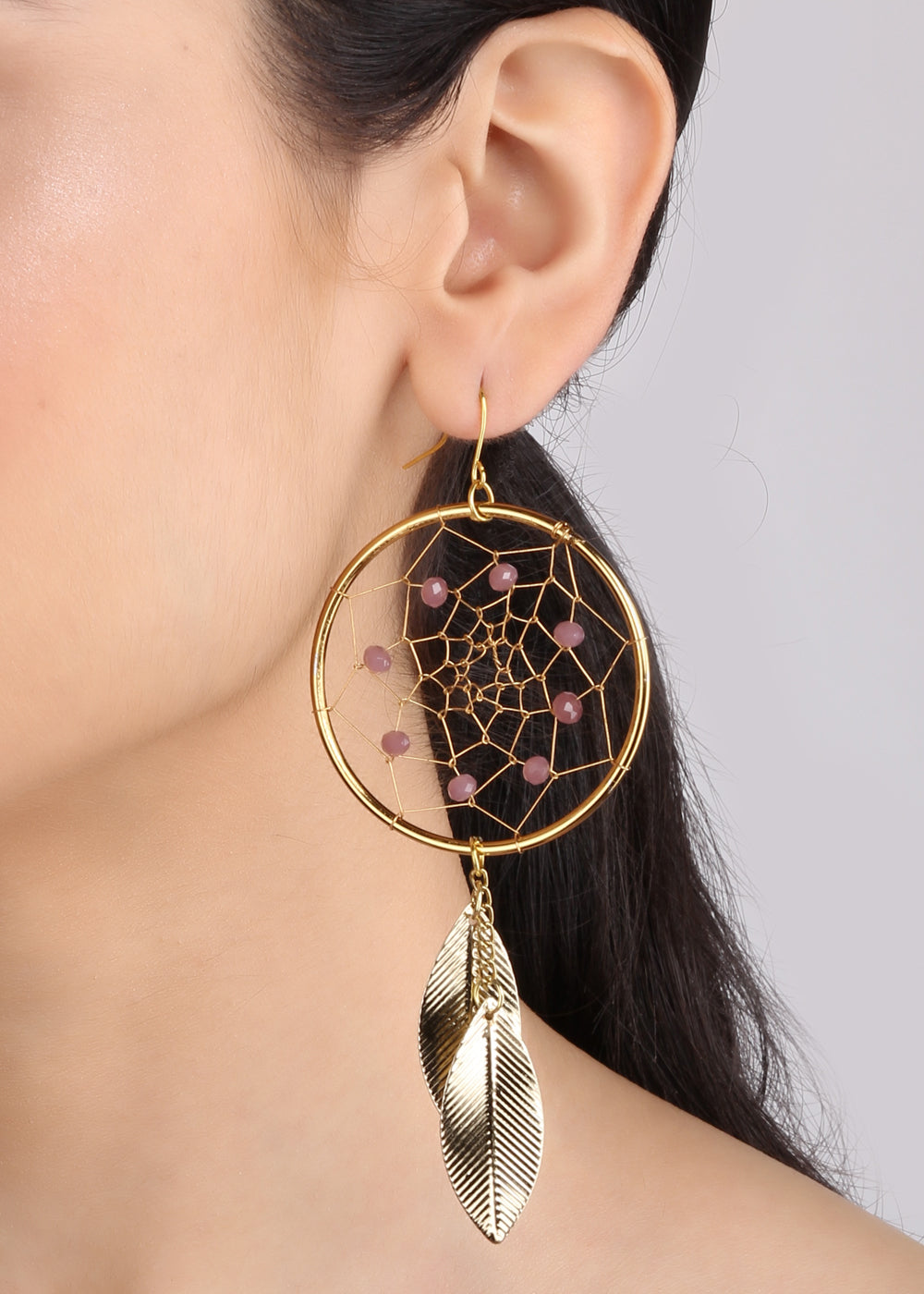 Wine Dreamcatcher Dangler Earrings