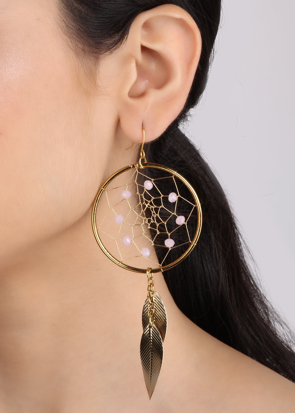 Pink Dreamcatcher Dangler earrings