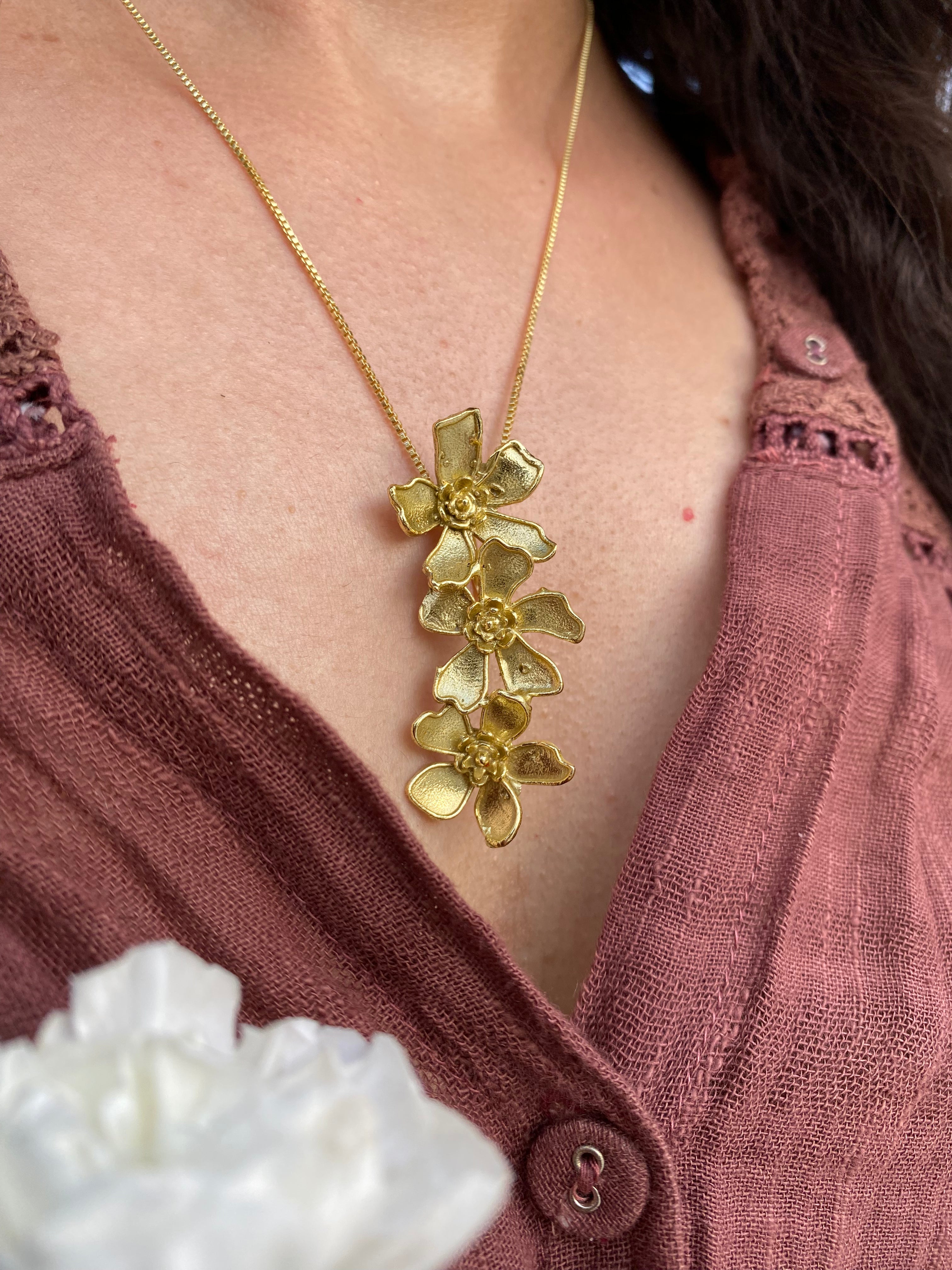 Triple Periwinkle Necklace