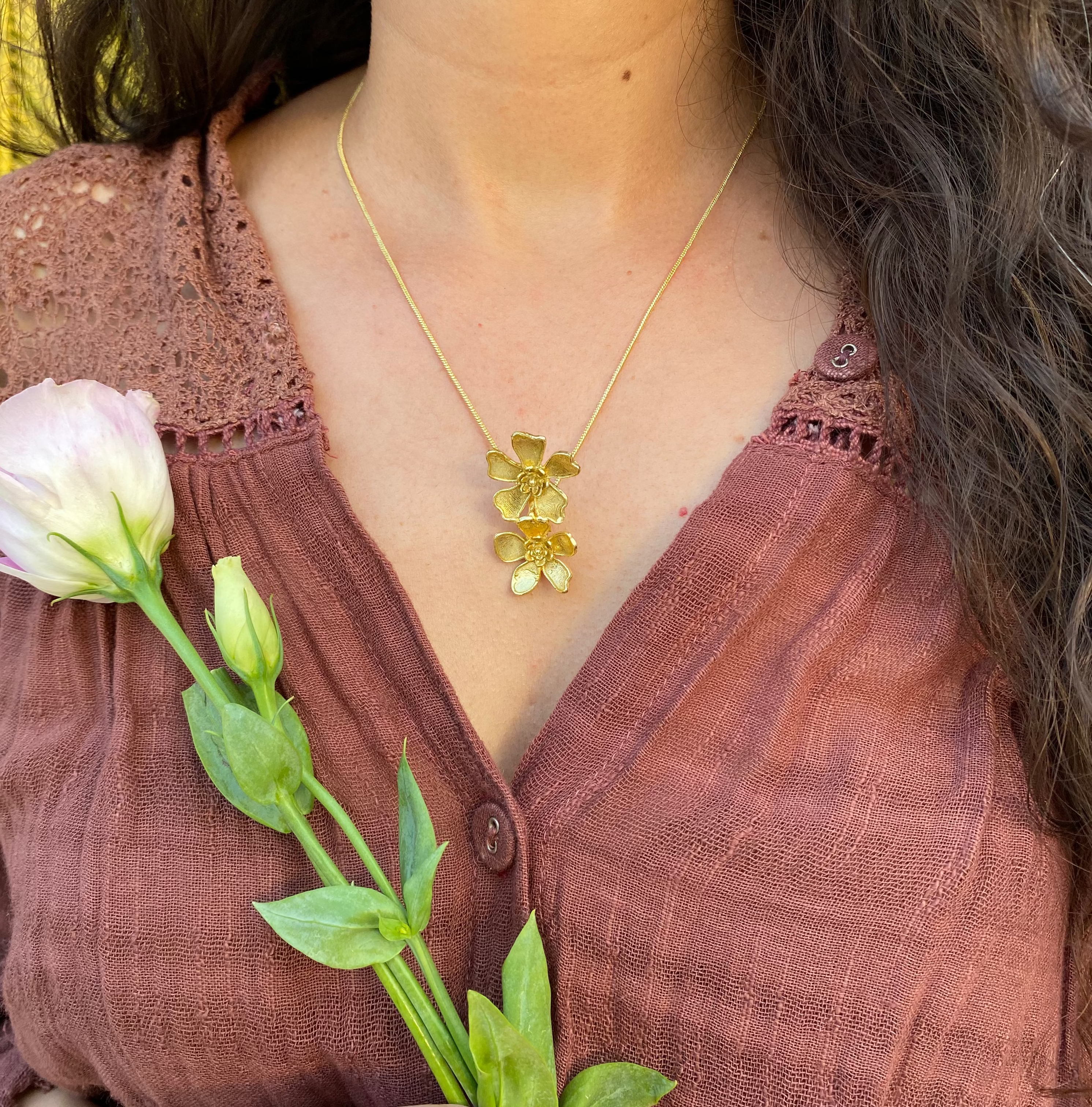Double Periwinkle Necklace