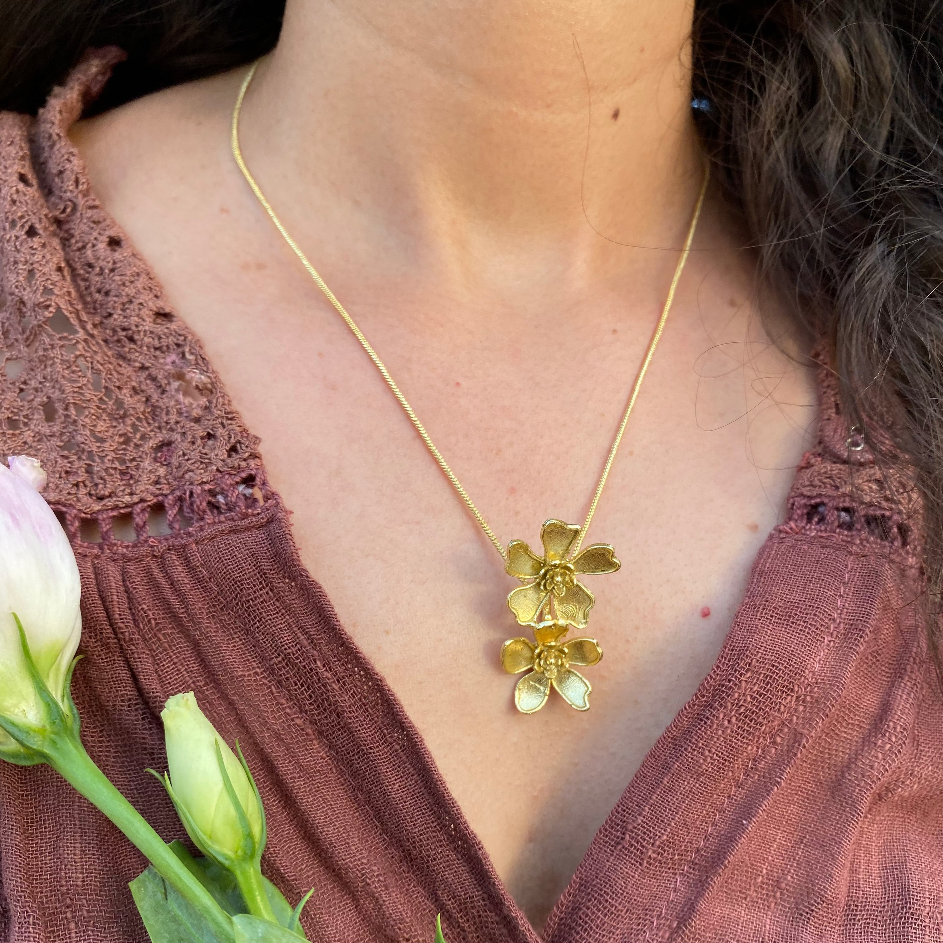 Double Periwinkle Necklace