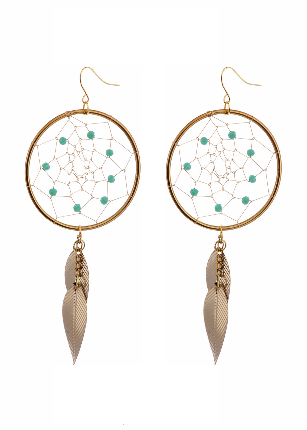 Turquoise Dreamcatcher Dangler Earrings