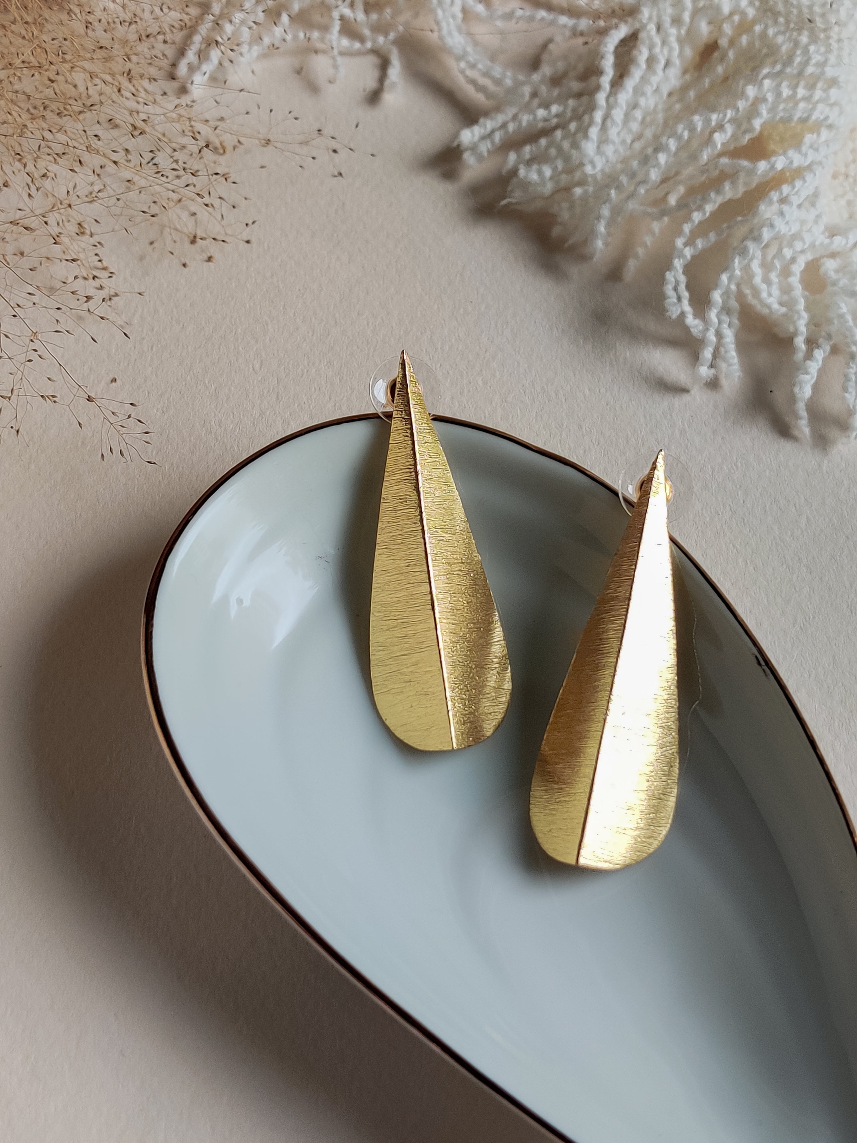 The Lazy Brunch - Folded Leaf Earrings