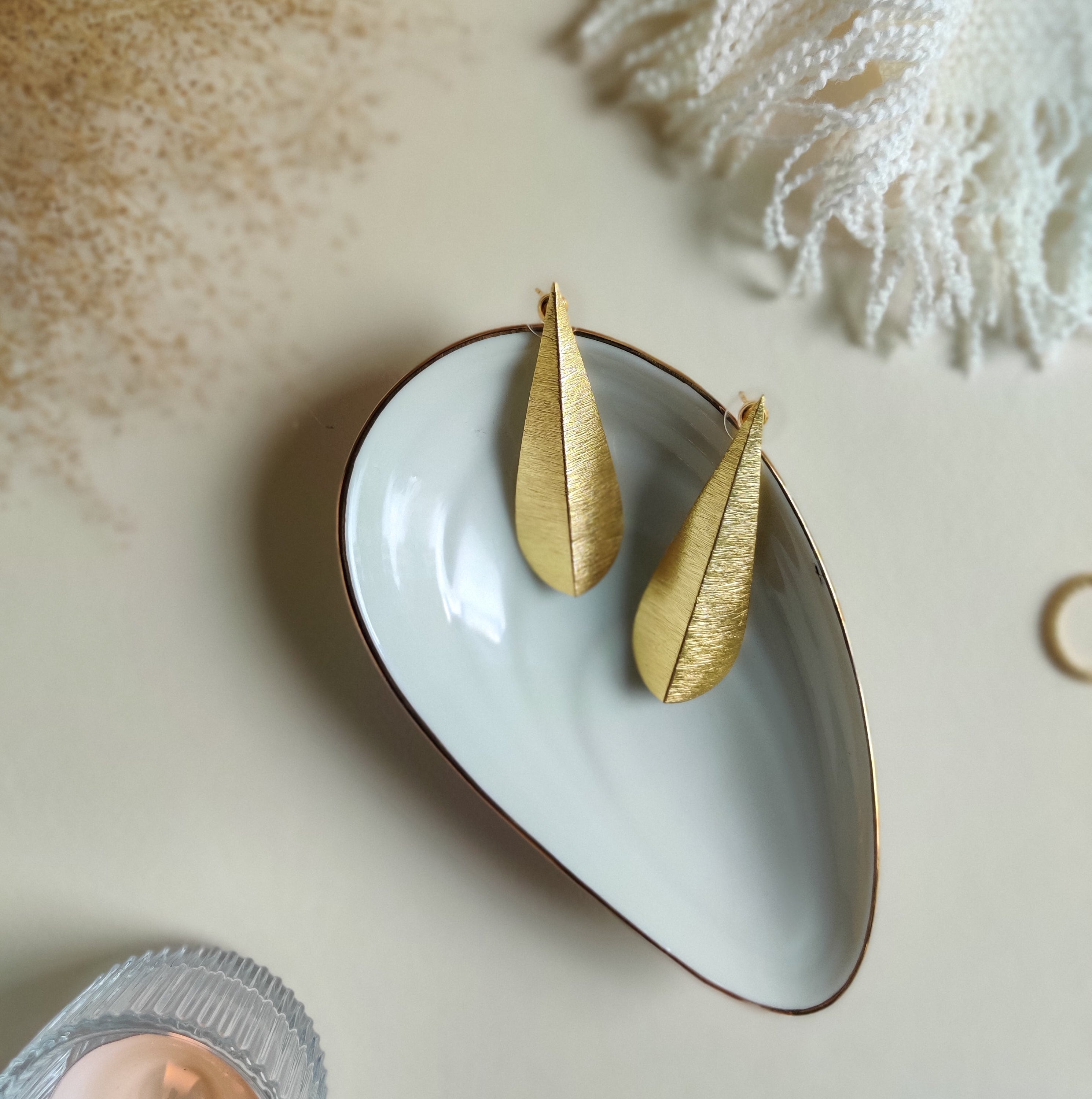 The Lazy Brunch - Folded Leaf Earrings
