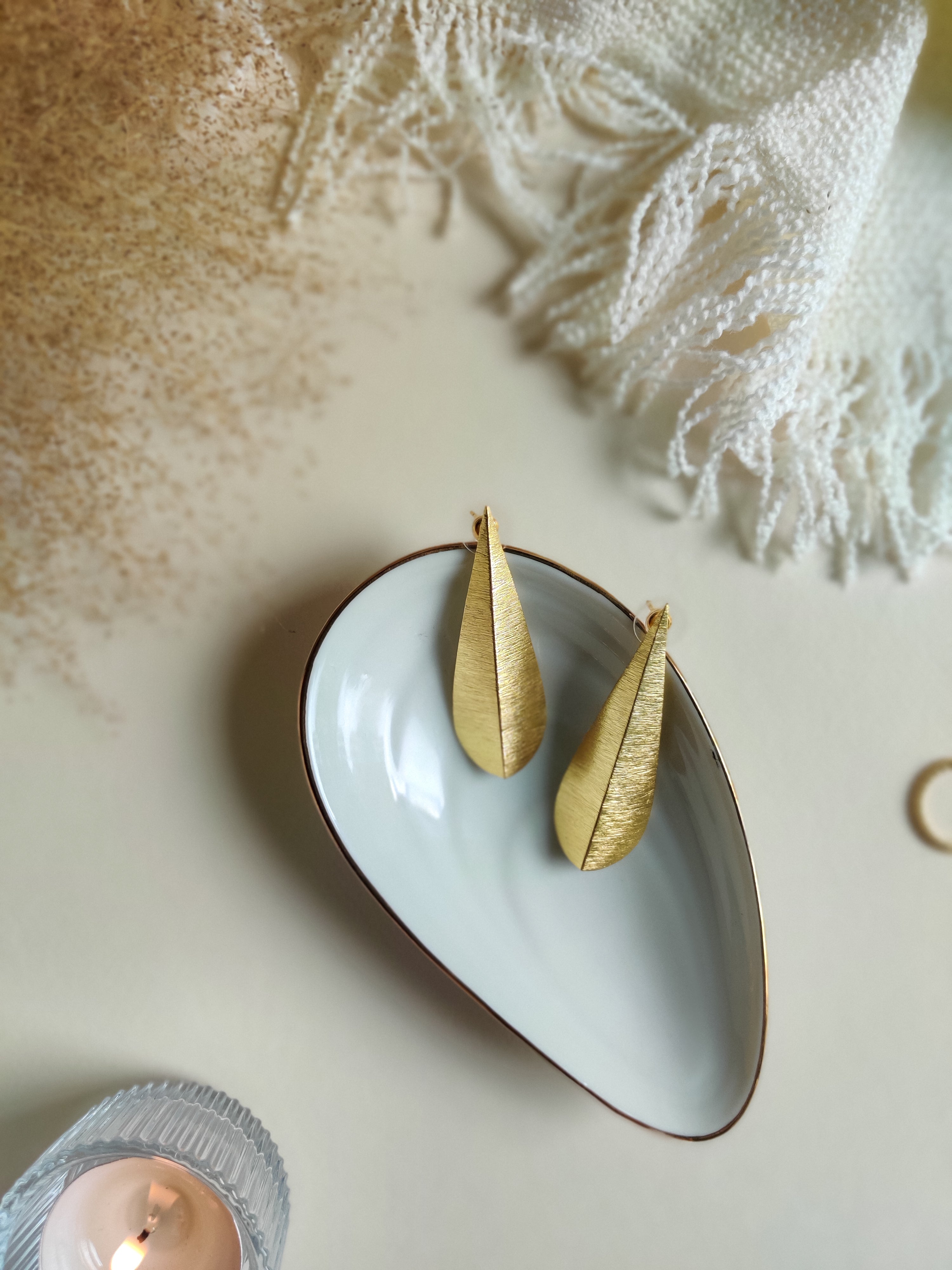 The Lazy Brunch - Folded Leaf Earrings