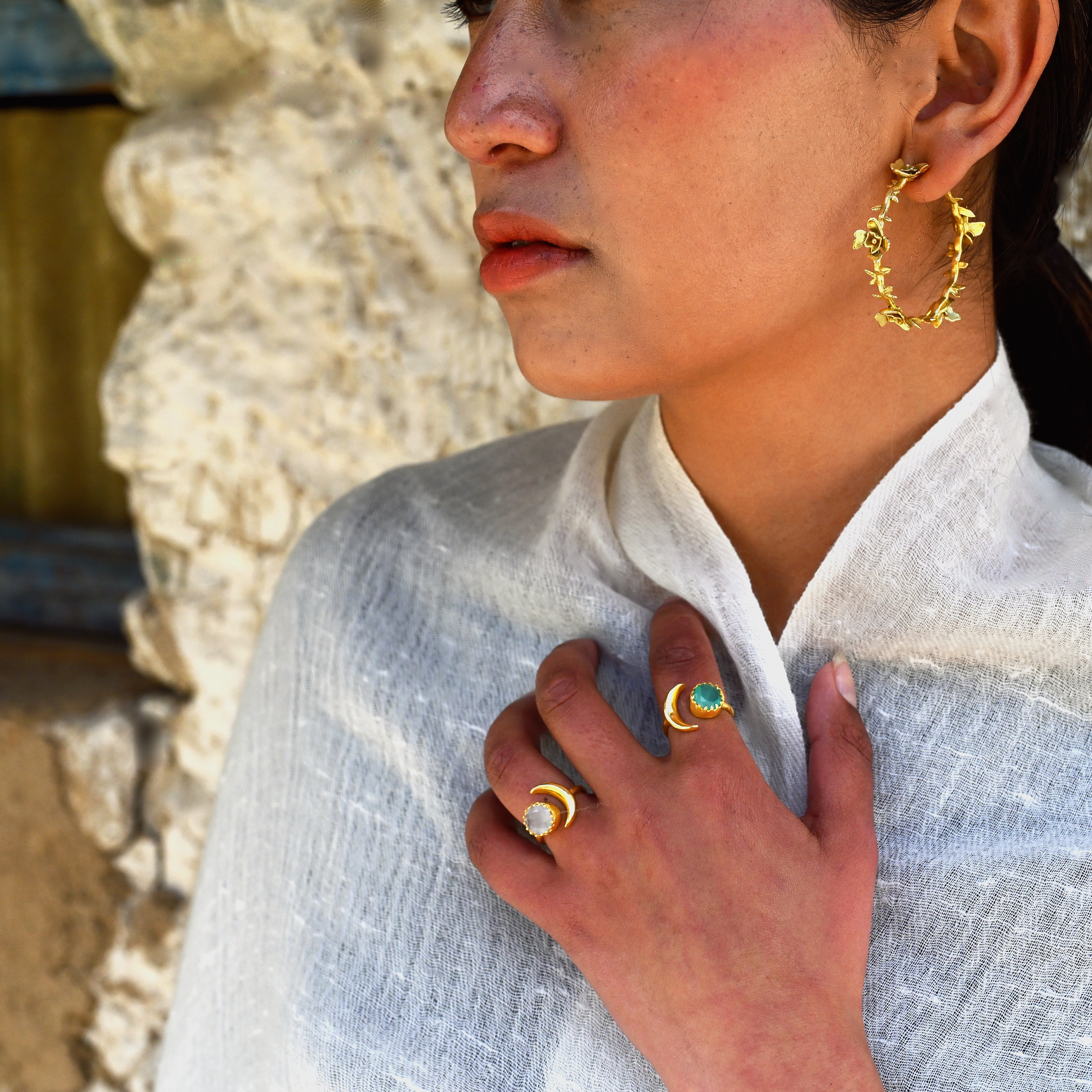 Wild Rose Hoops