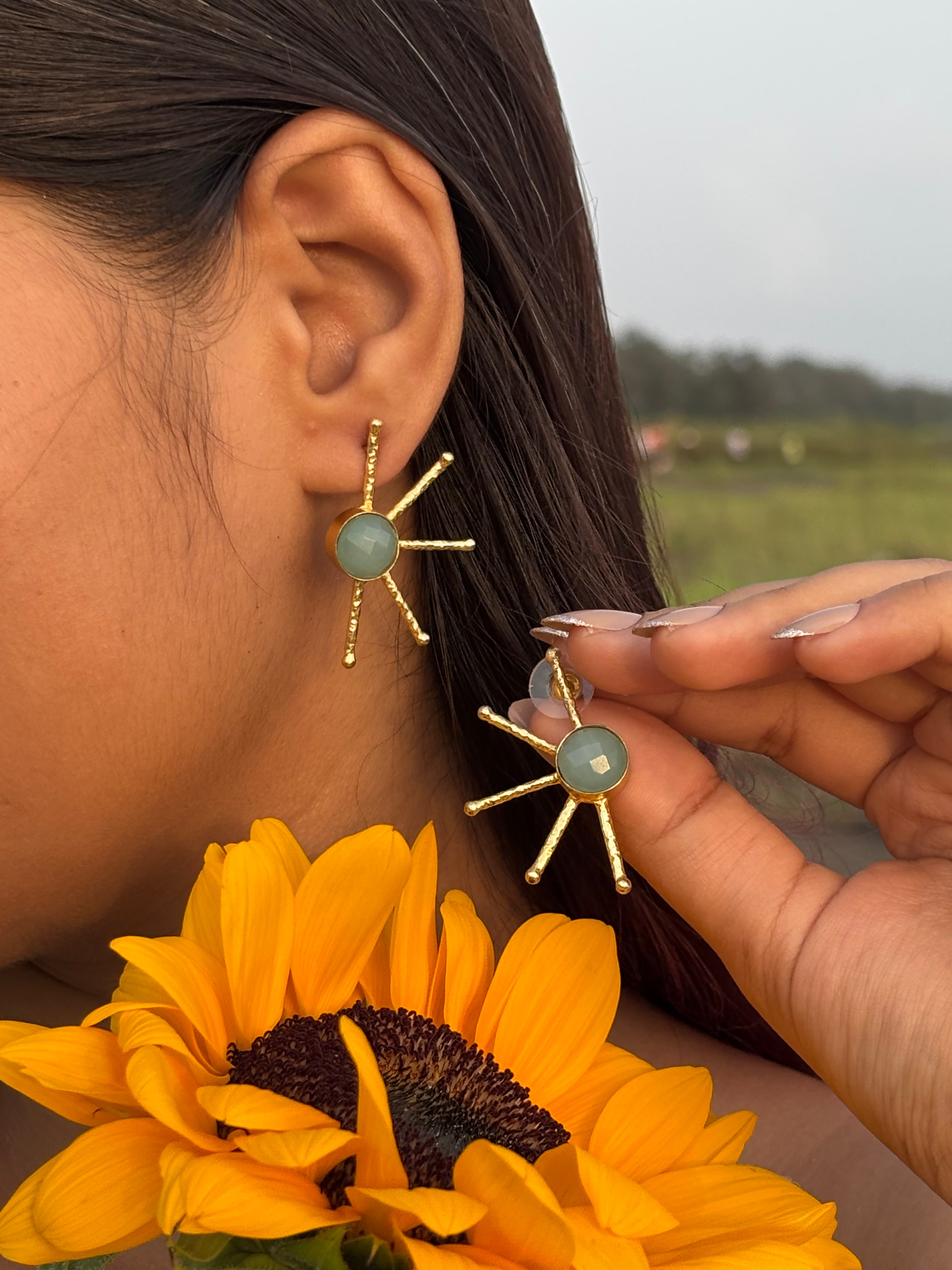 Sunbeam Earrings- Turquoise