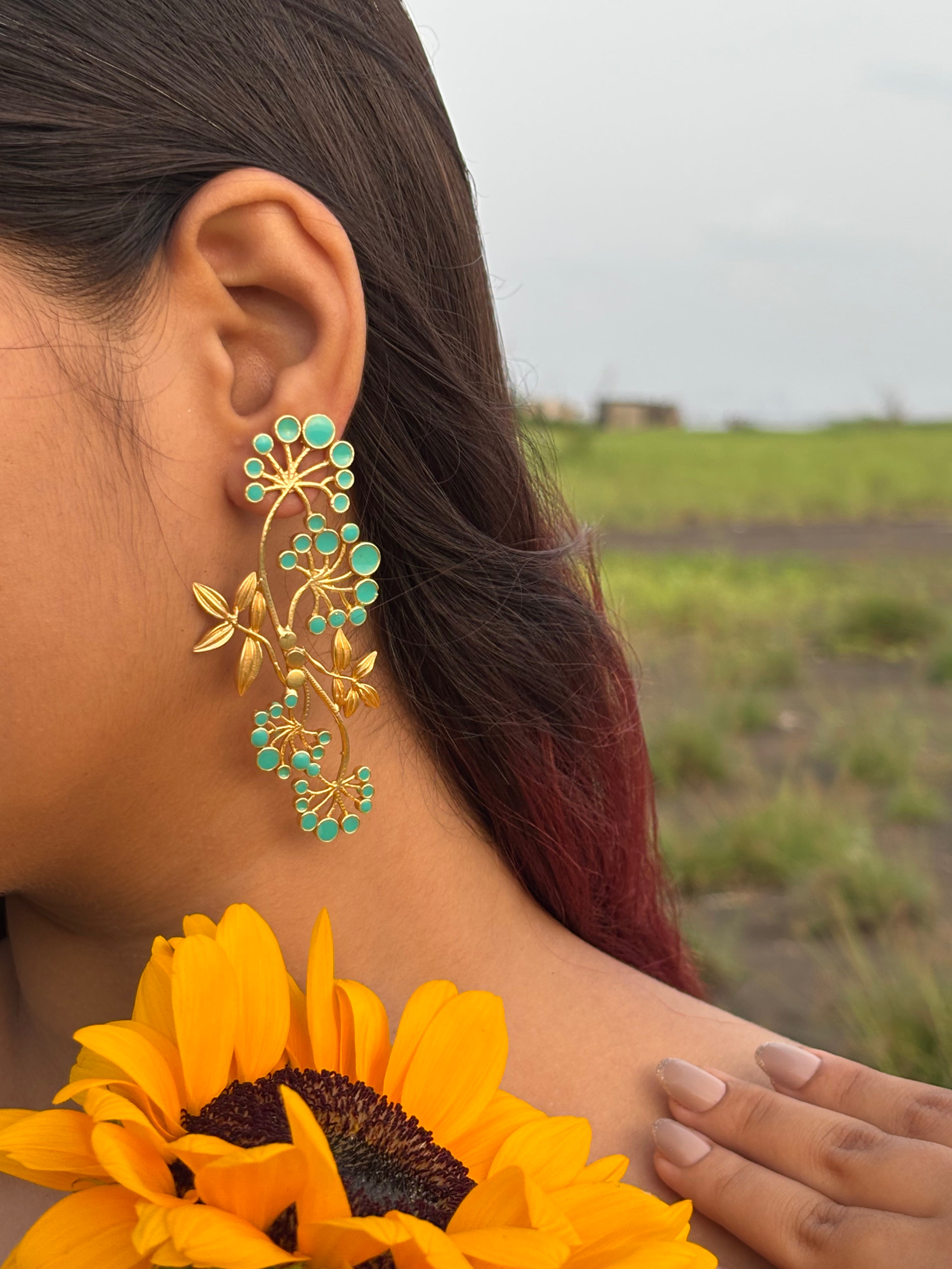 Gypsy Statement Earrings - Turquoise