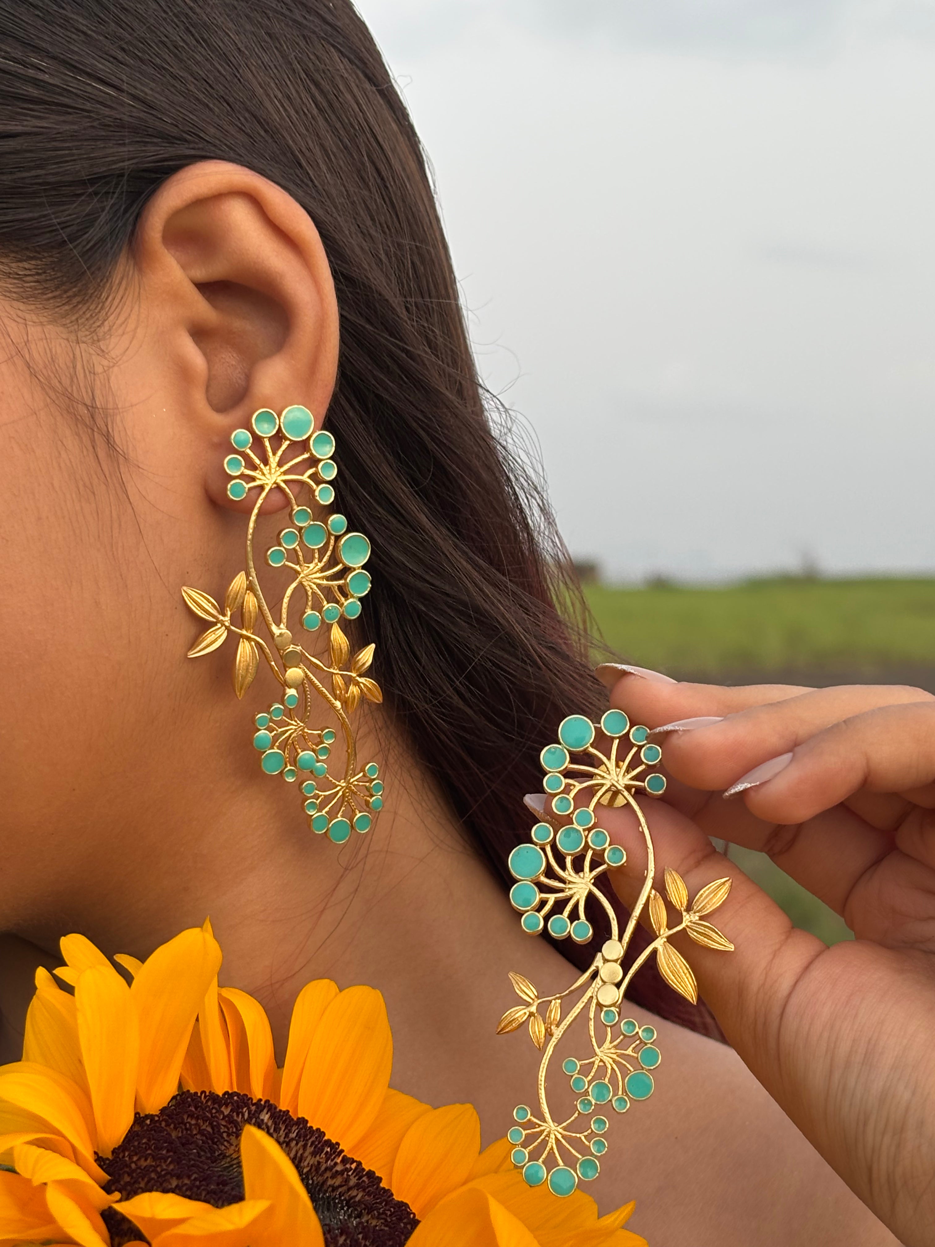 Gypsy Statement Earrings - Turquoise