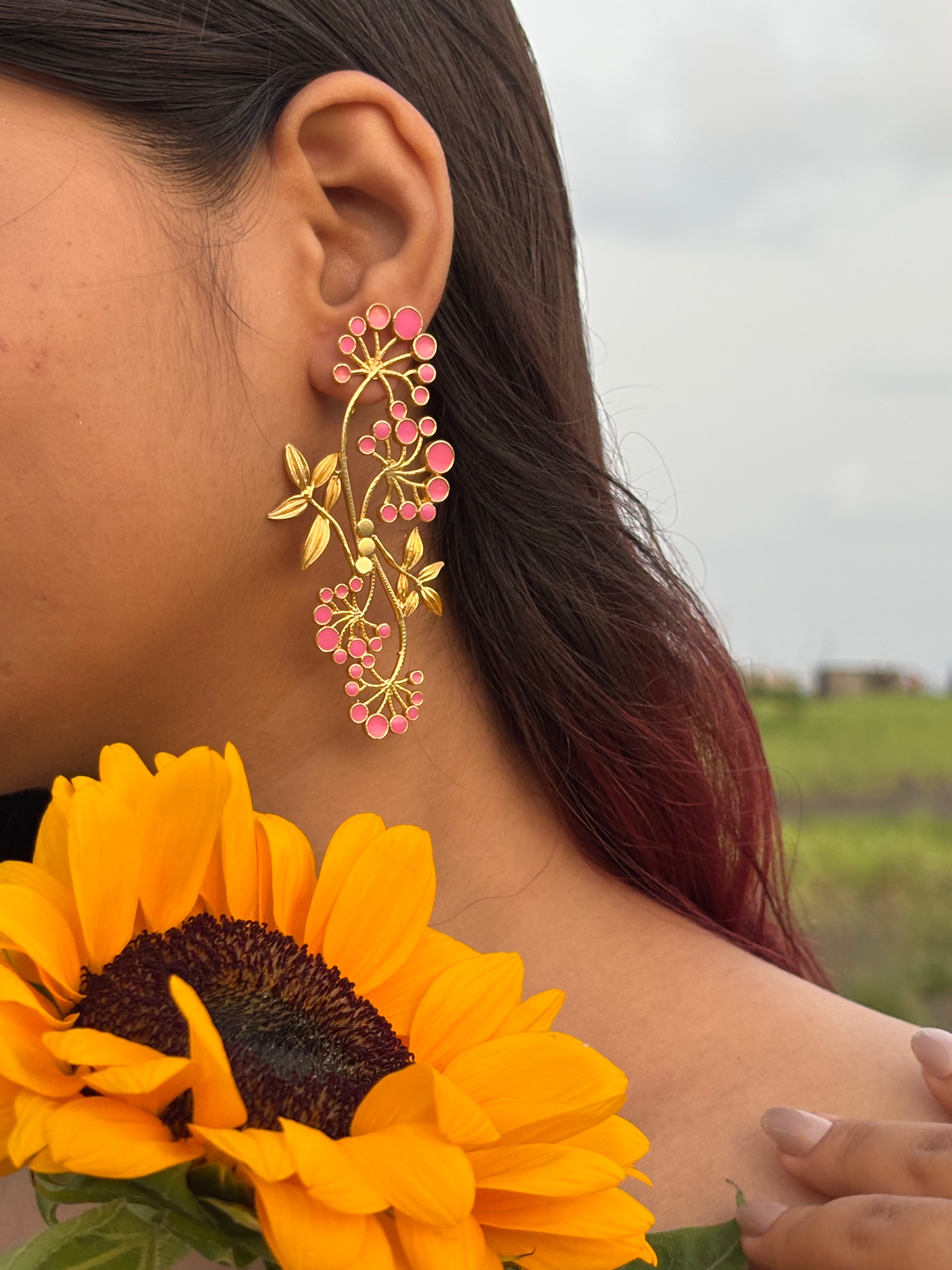 Gypsy Statement Earrings - Pink