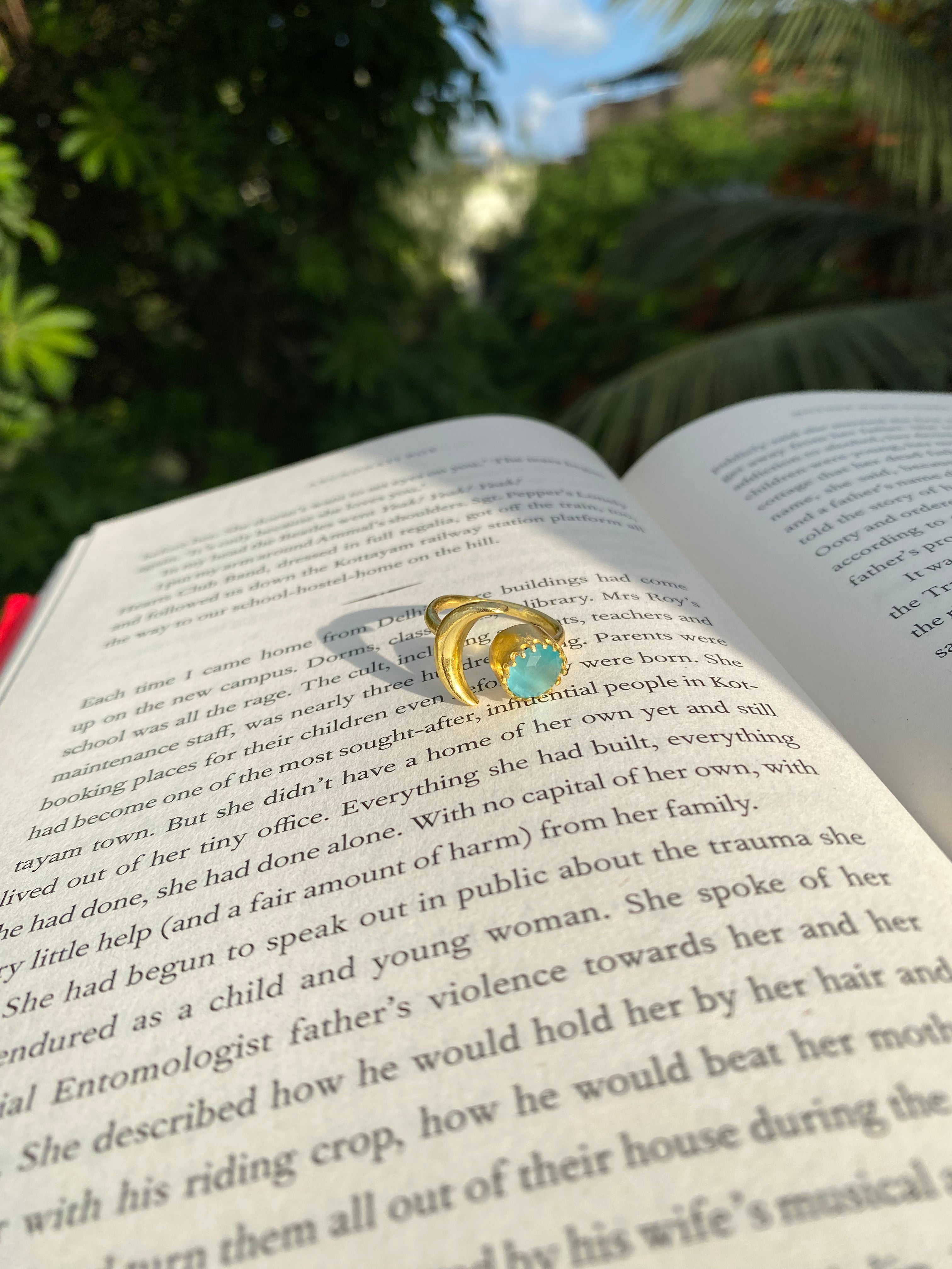 Soluna Adjustable Ring - Aqua Blue