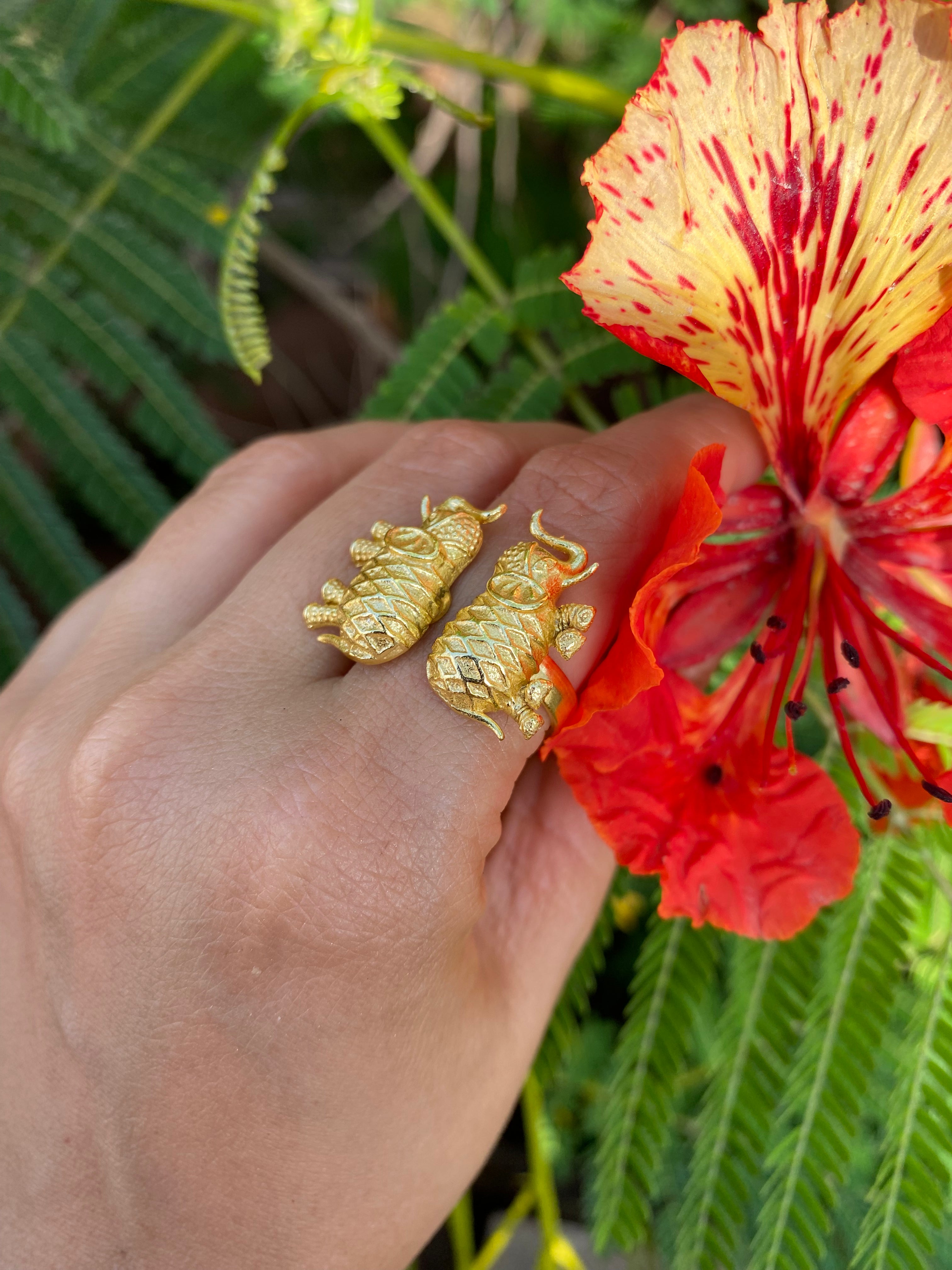 Elephant Toi et Moi Adjustable Ring