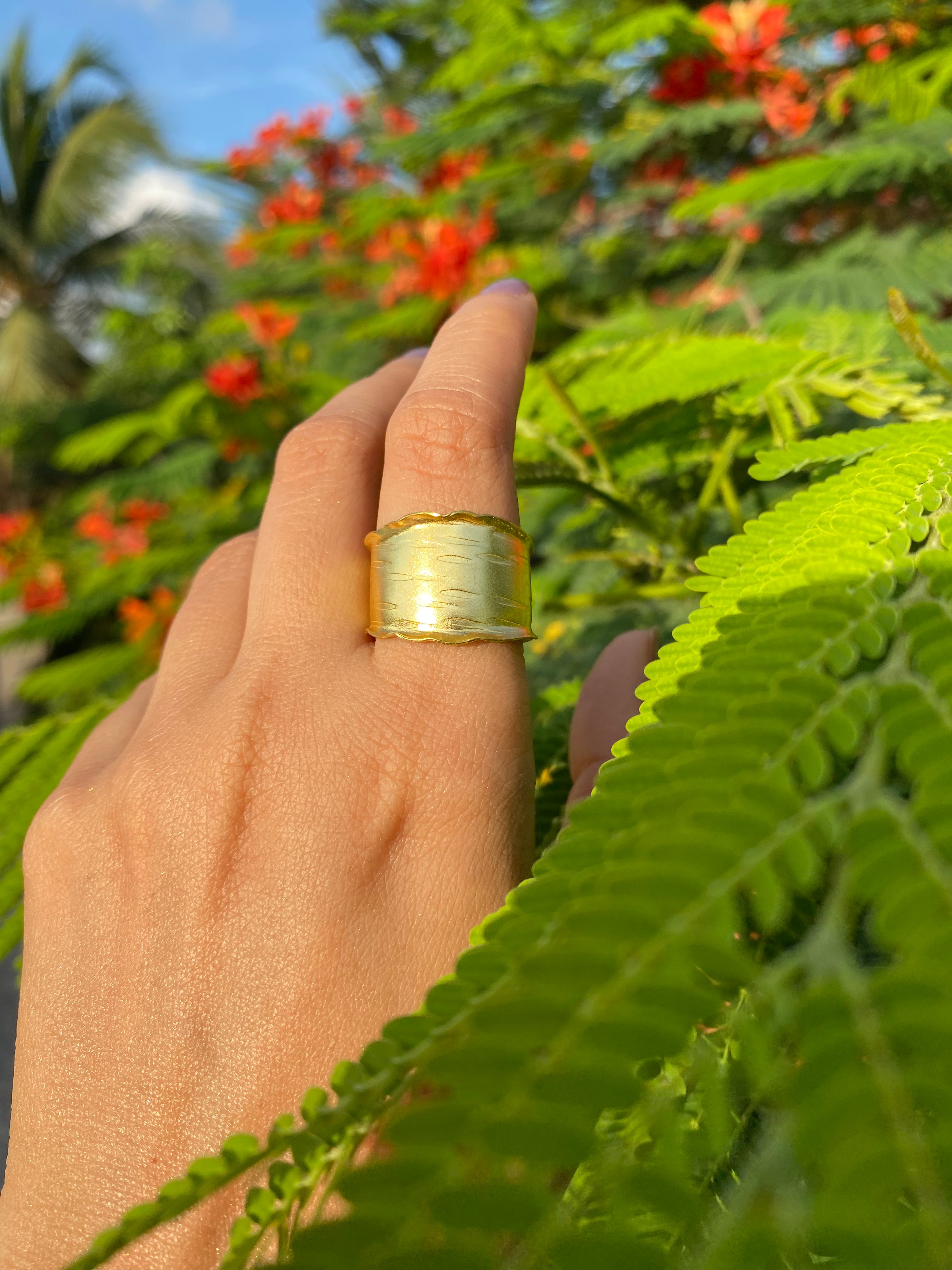 Golden Cuff Adjustable Ring