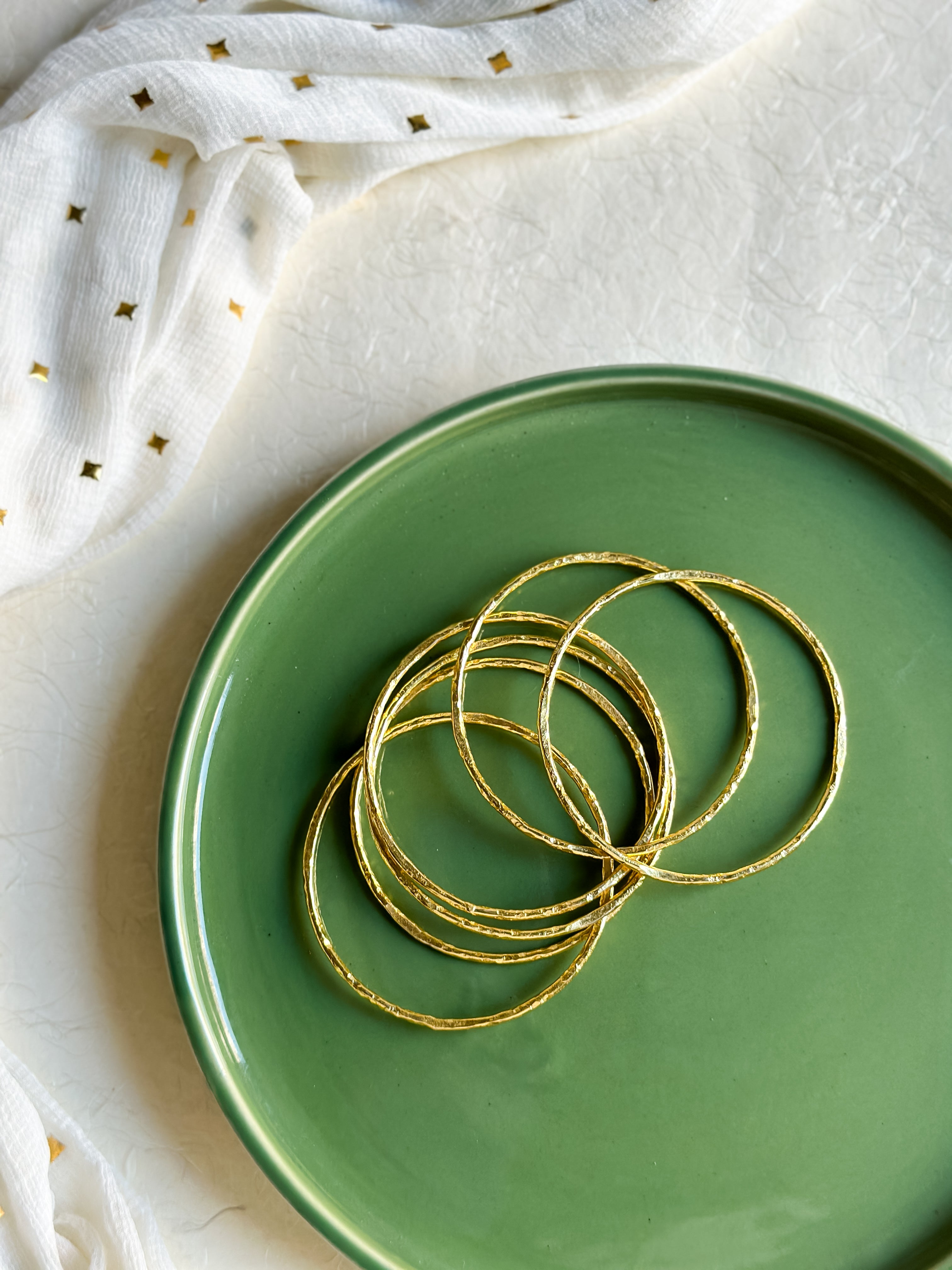 Hand-hammered Bangles (Set Of Two)