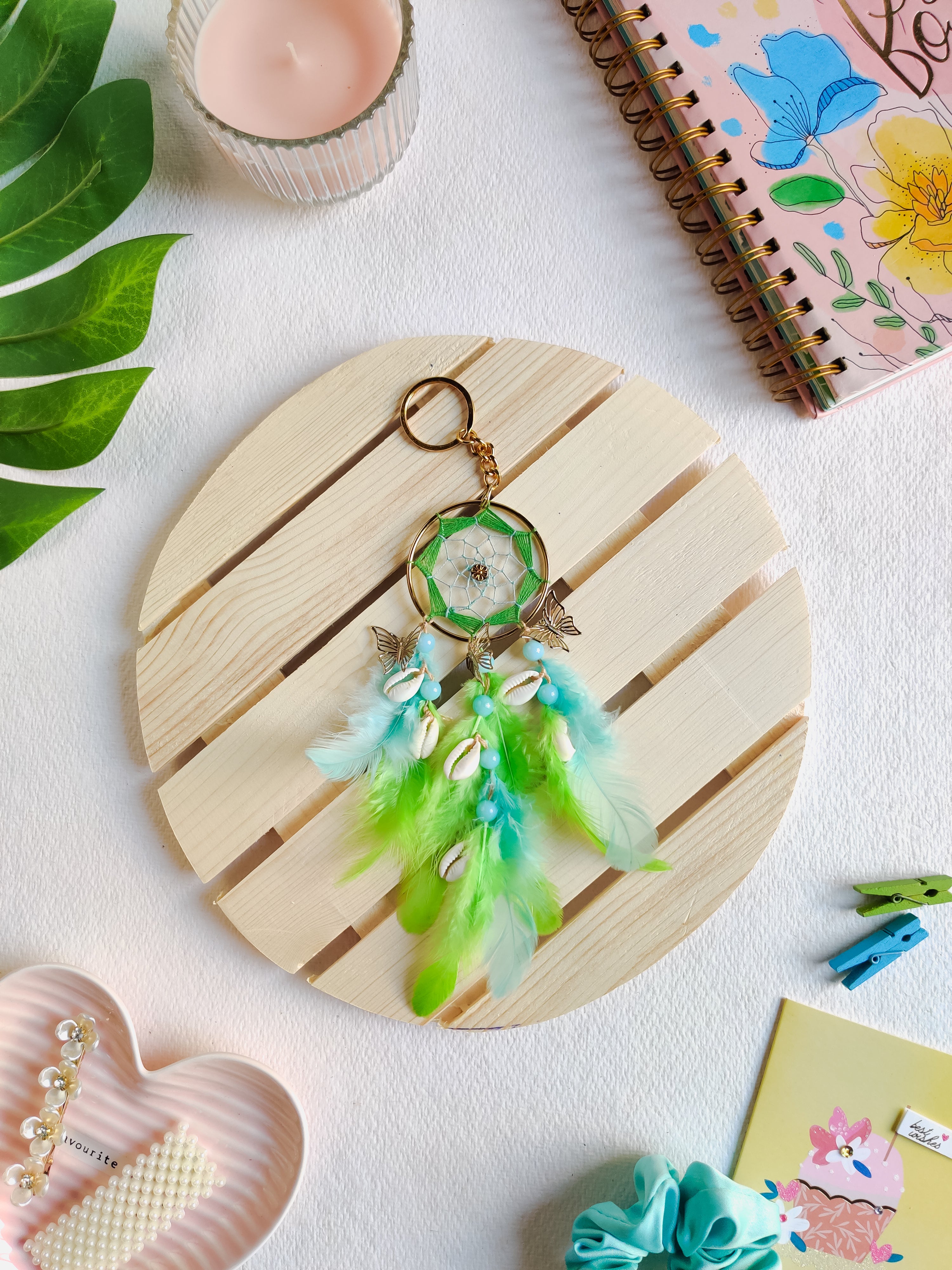 Green & Sage Dreamcatcher Keychain