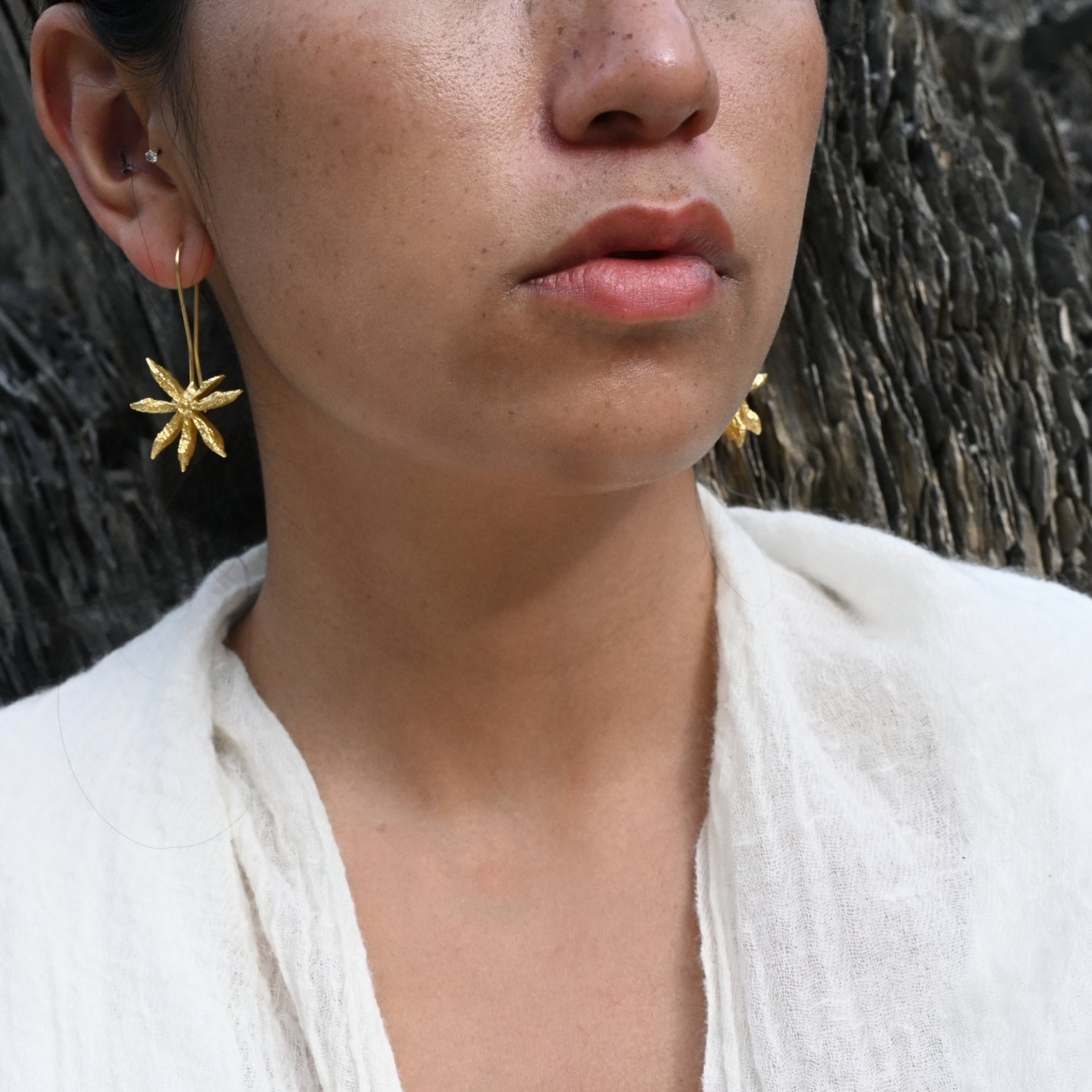 Star Anise Slider Earrings