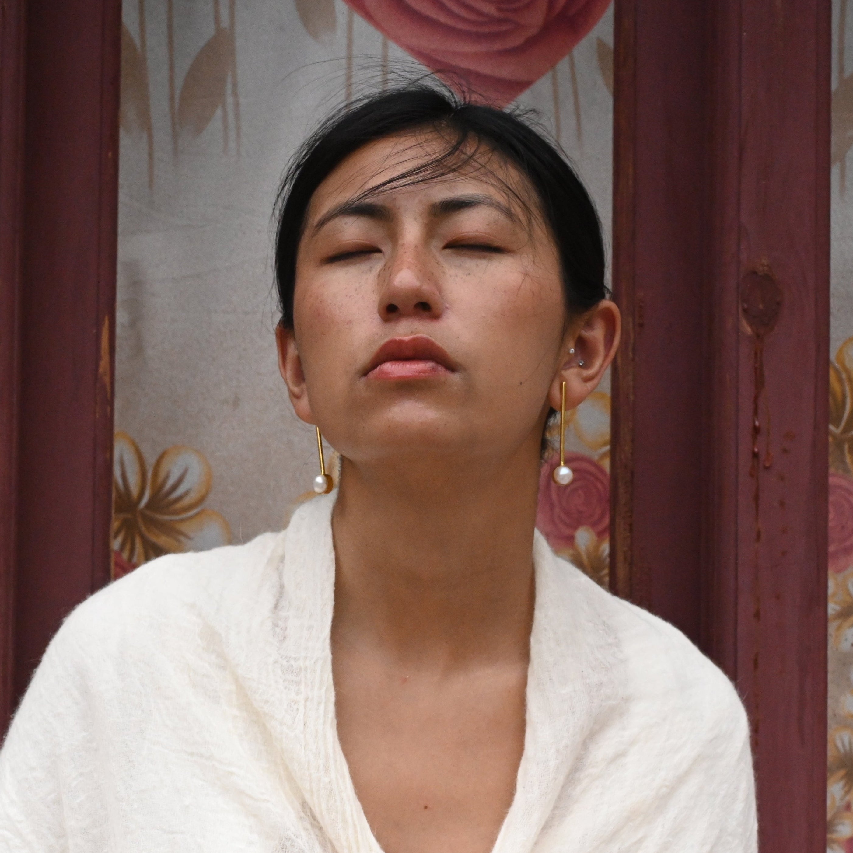 Pearl Twig Earrings