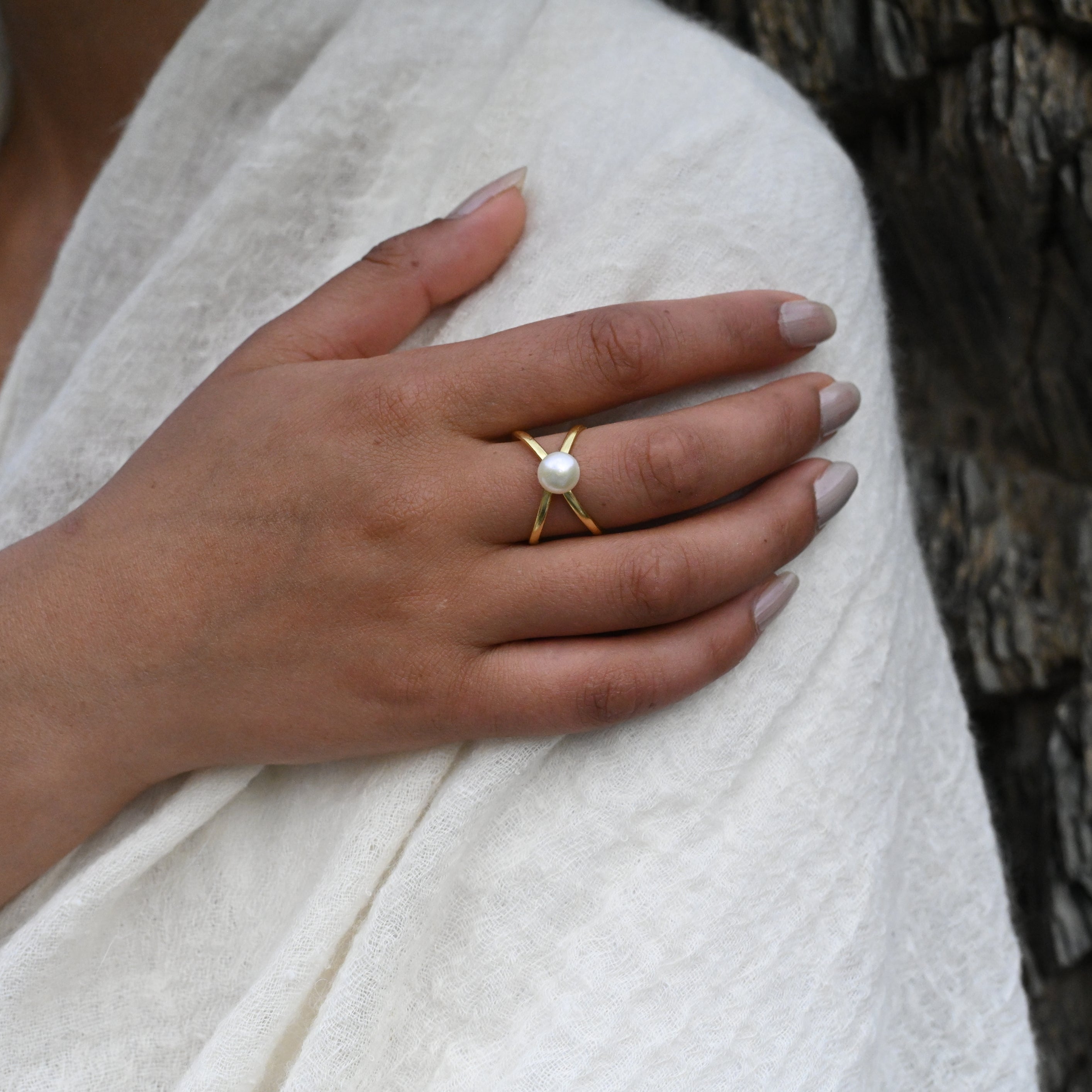 Pearl X Ring