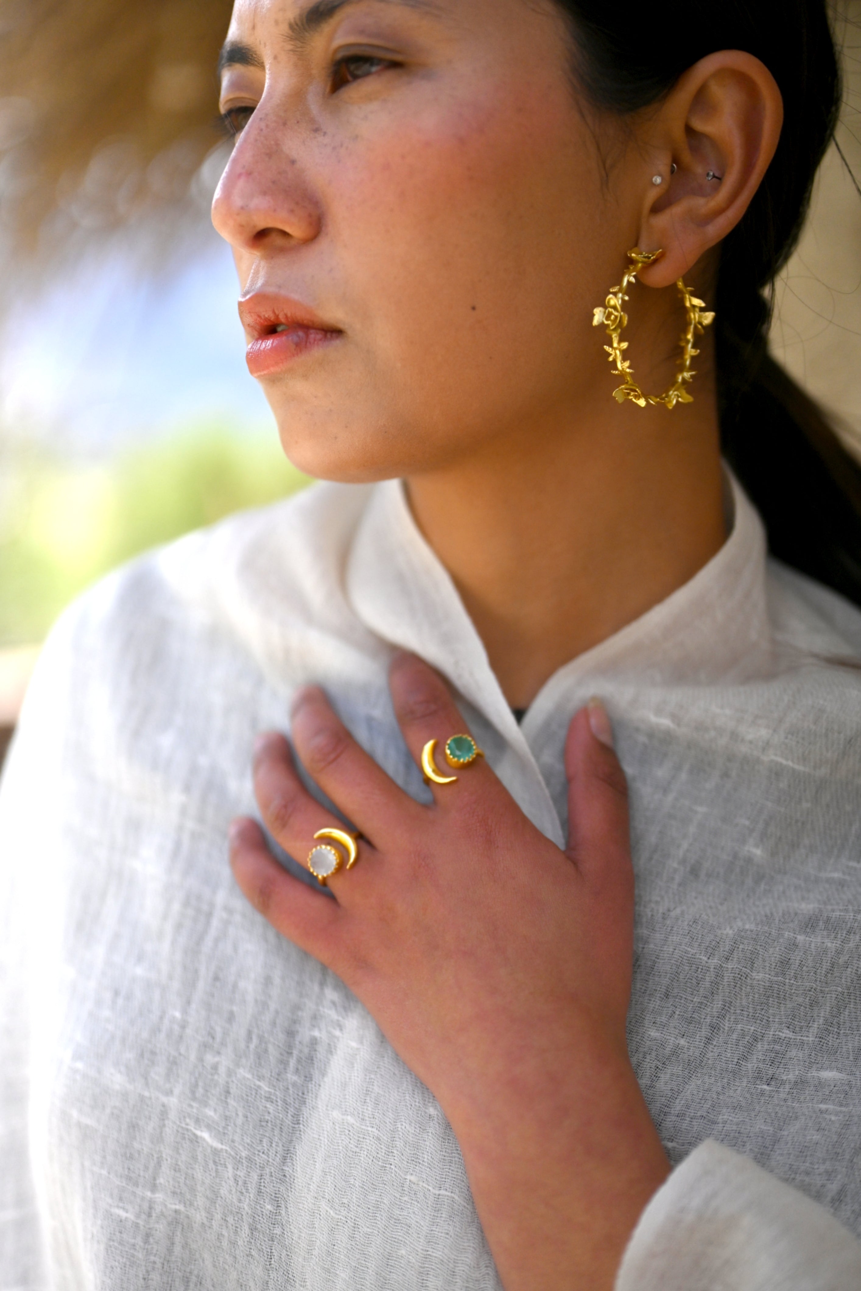 Wild Rose Hoops